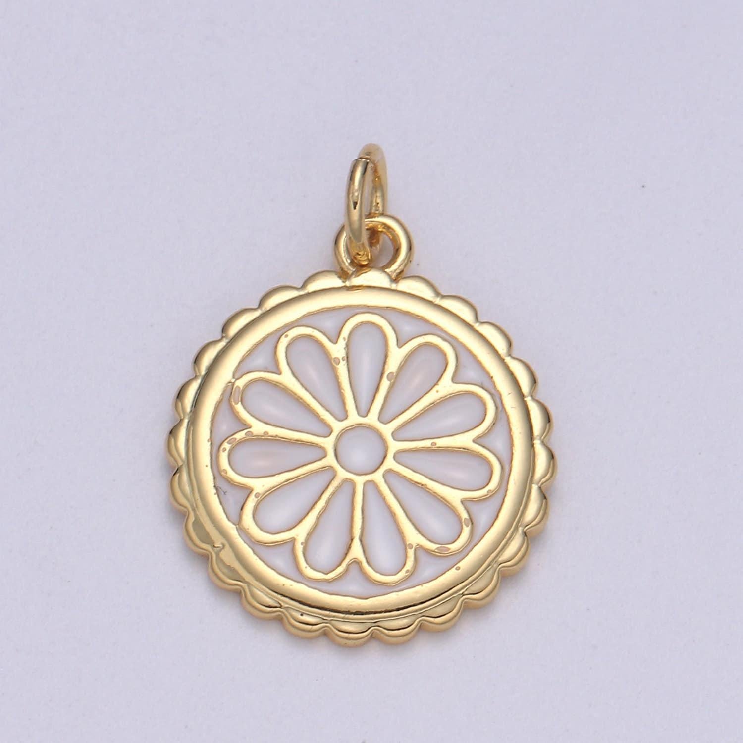 14k gold enamel daisy charms dainty colorful daisy charms spring flower charms enamel flower pendant jewelry supplies