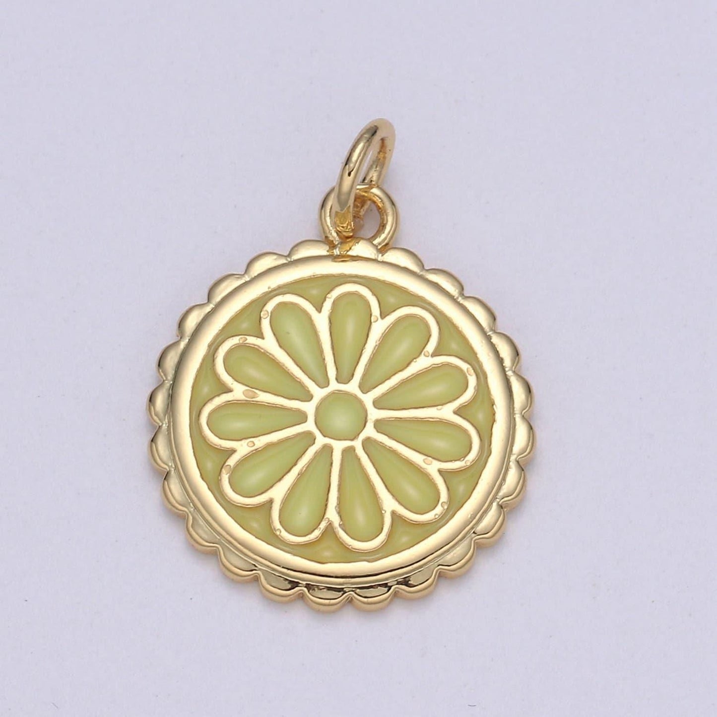 14k gold enamel daisy charms dainty colorful daisy charms spring flower charms enamel flower pendant jewelry supplies