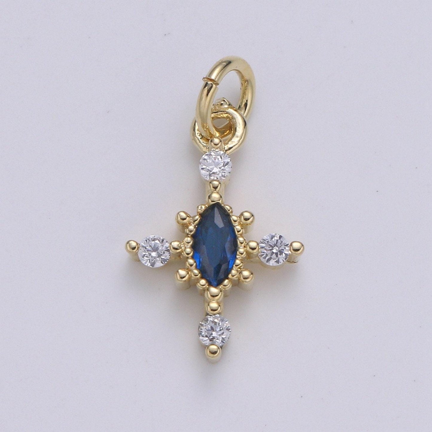Micro pave charm 24k gold cross charm, cubic zirconia cluster charm fornecklace earring bracelet jewelry making.e233,e234,e235,e236