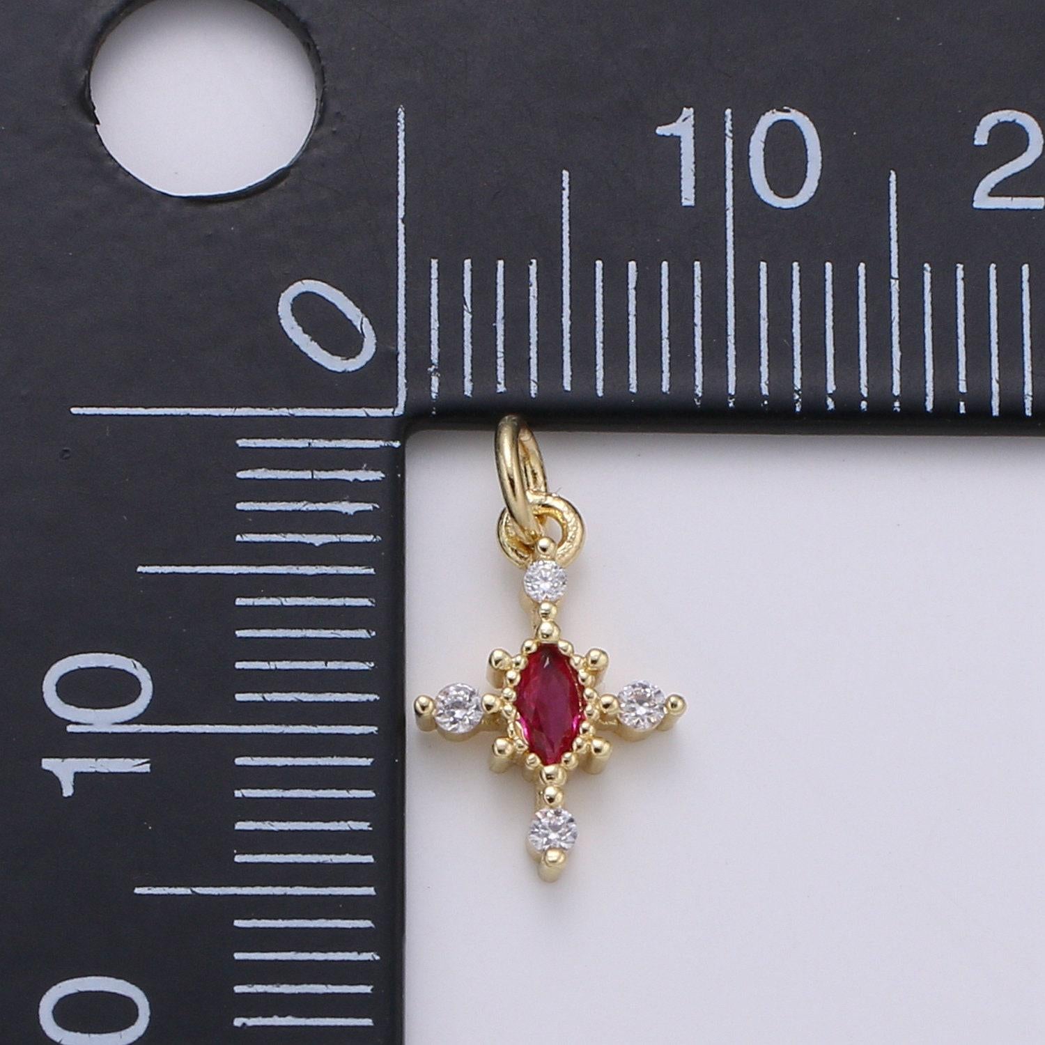 Micro pave charm 24k gold cross charm, cubic zirconia cluster charm fornecklace earring bracelet jewelry making.e233,e234,e235,e236