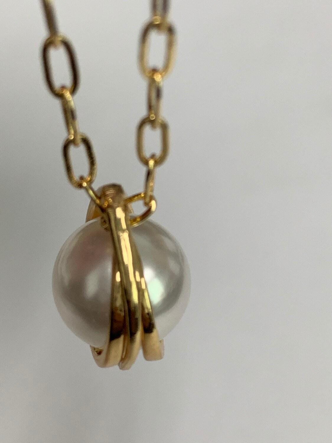 Solitaire pearl round pendant gold charm white pearl diy jewelry necklace making,e223