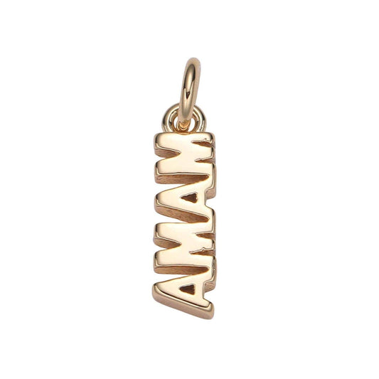 Dainty gold mama charm for bracelet necklace earring component diy jewelry making supply word charm minimalist jewelry, e-140