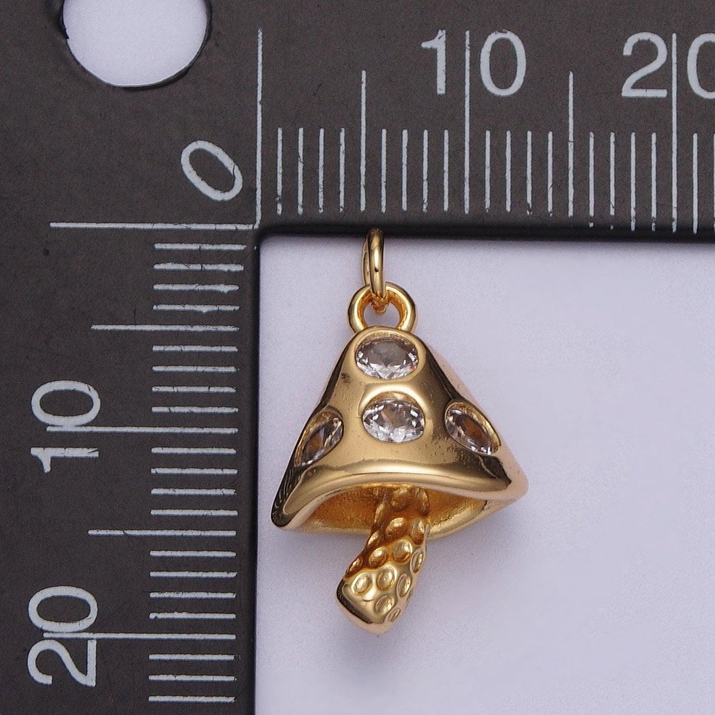 Small mushroom pendant 16k gold filled | diy fashion jewelry charm add on necklace bracelet earring | e076
