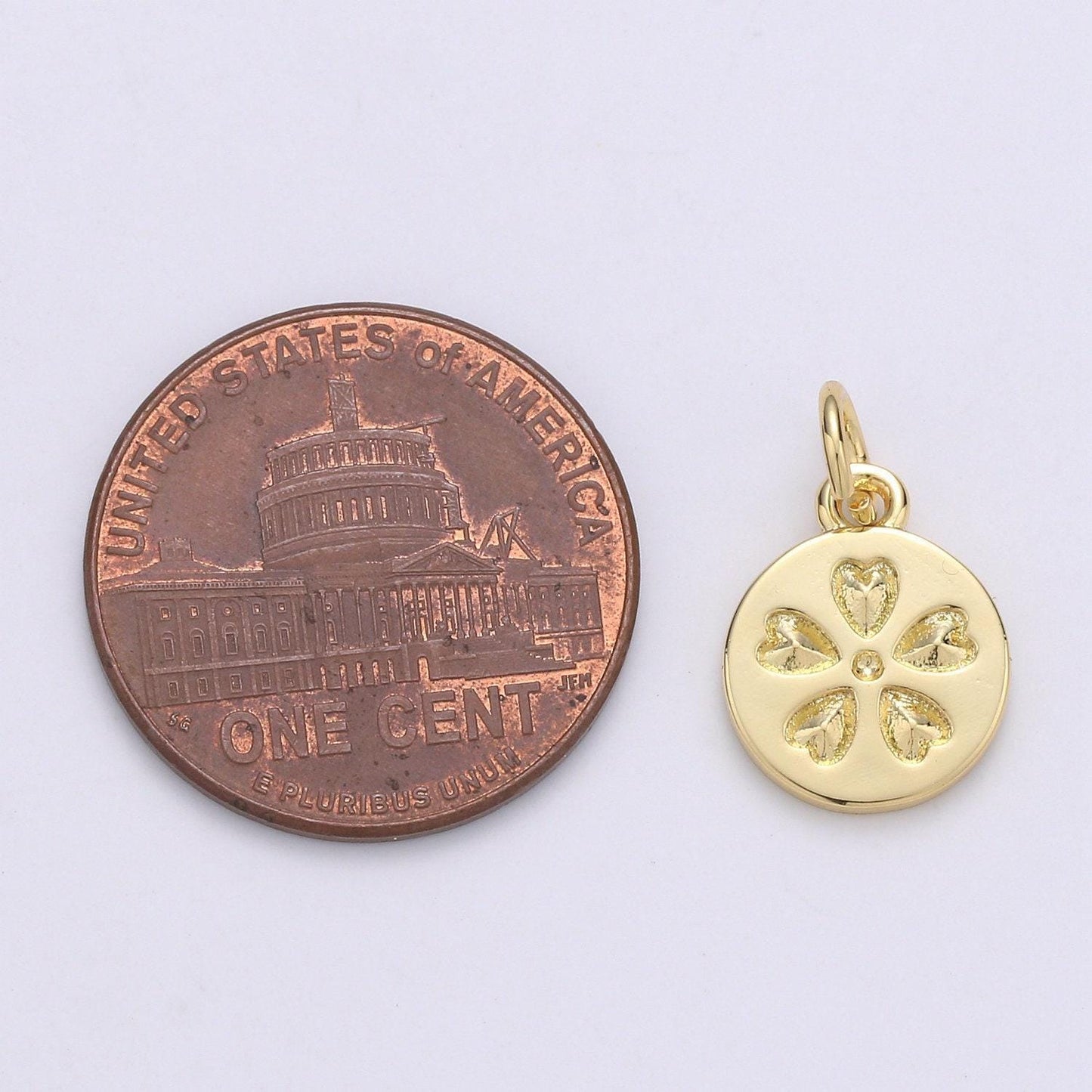 1pc floral heart round 24k gold charm, petal flower pendant charm, charm,for diy jewelry,gold color, chgf-1949
