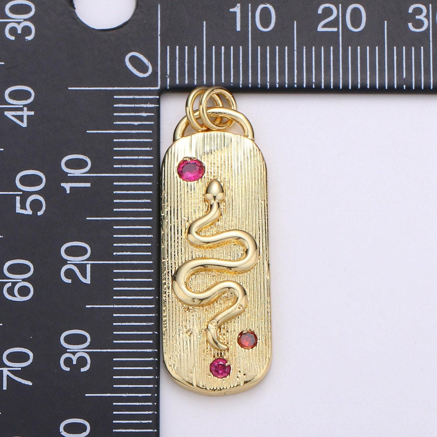 24k gold filled snake pendant charm, dainty tag pendant charm, pendant gold serepent charm for diy jewelry