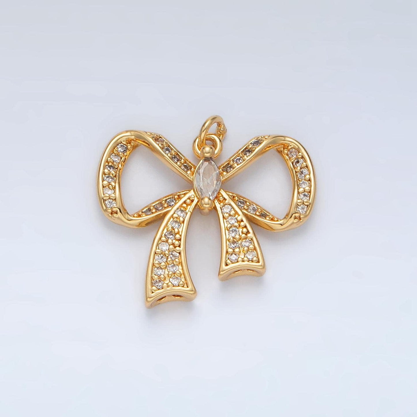 24k gold filled small ribbon bow pendant necklace - delicate cubic bowtie charm elegant minimalist jewelry d865