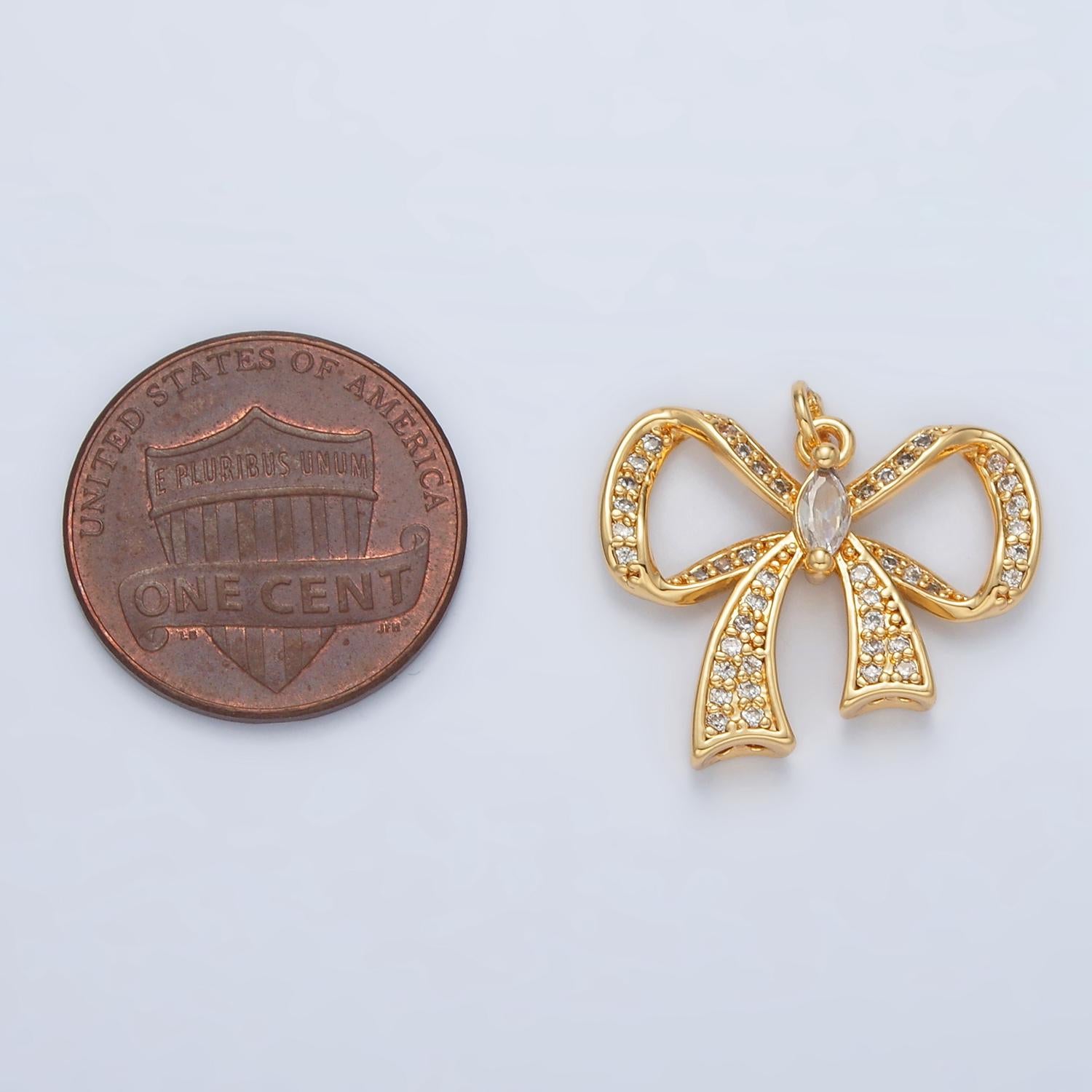 24k gold filled small ribbon bow pendant necklace - delicate cubic bowtie charm elegant minimalist jewelry d865