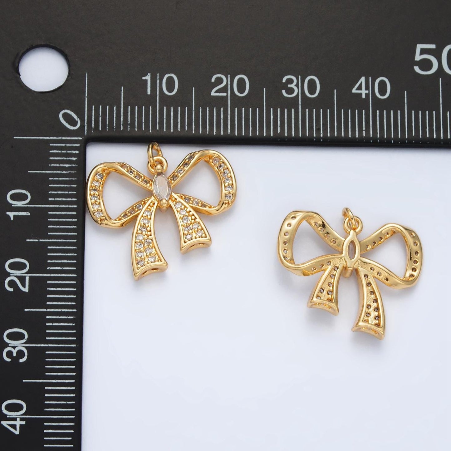 24k gold filled small ribbon bow pendant necklace - delicate cubic bowtie charm elegant minimalist jewelry d865