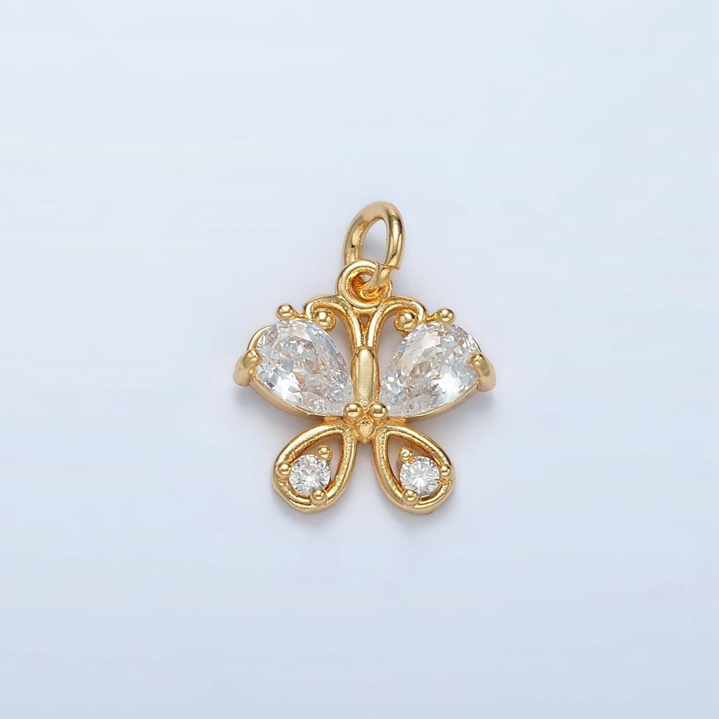 Mini 24k gold filled butterfly charm mariposa charm for bracelet necklace earring component | d858