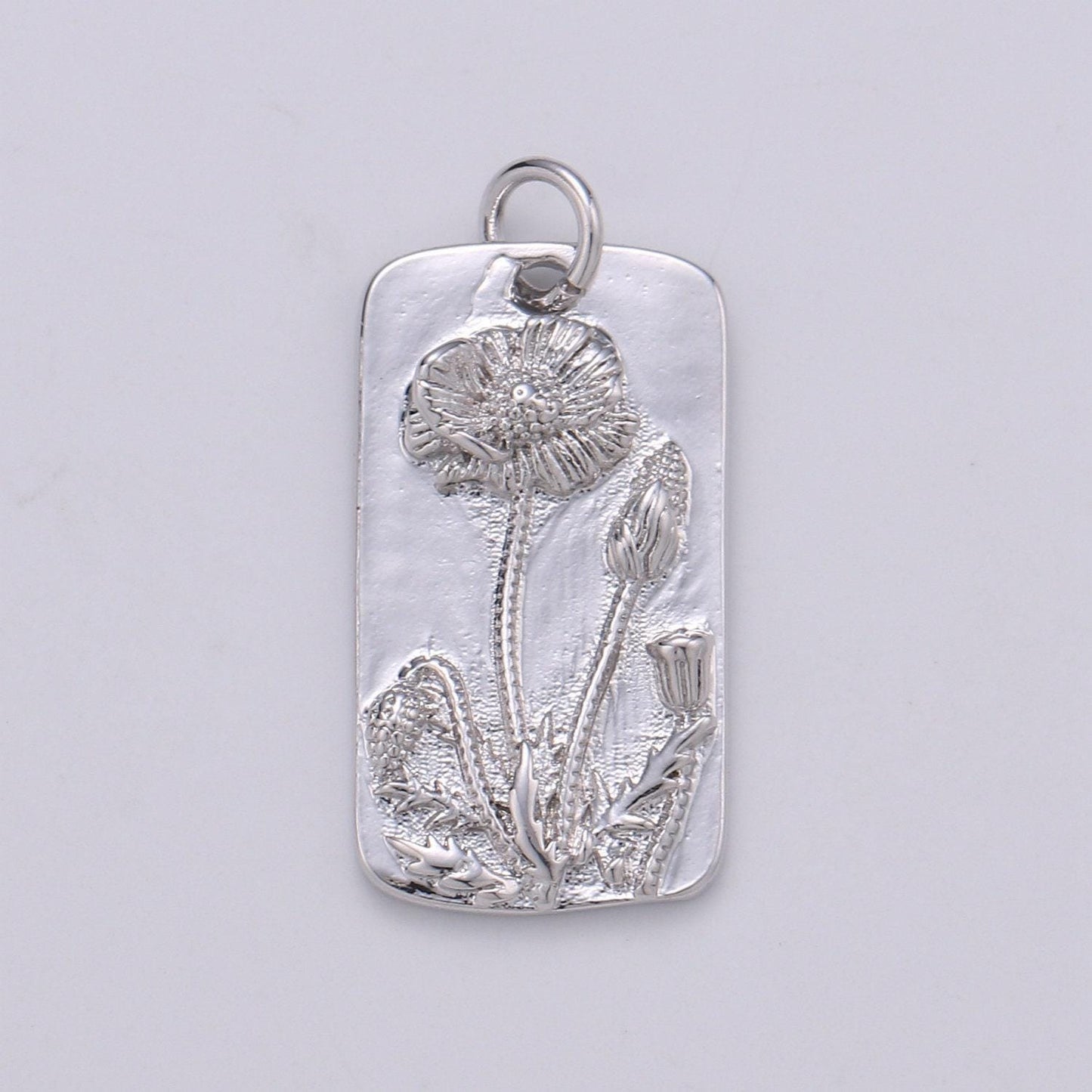 1x white gold flower charms, wild flower pendant, dainty sun flower poppy daisy rose charm for necklace floral jewelry, d-844~d-852