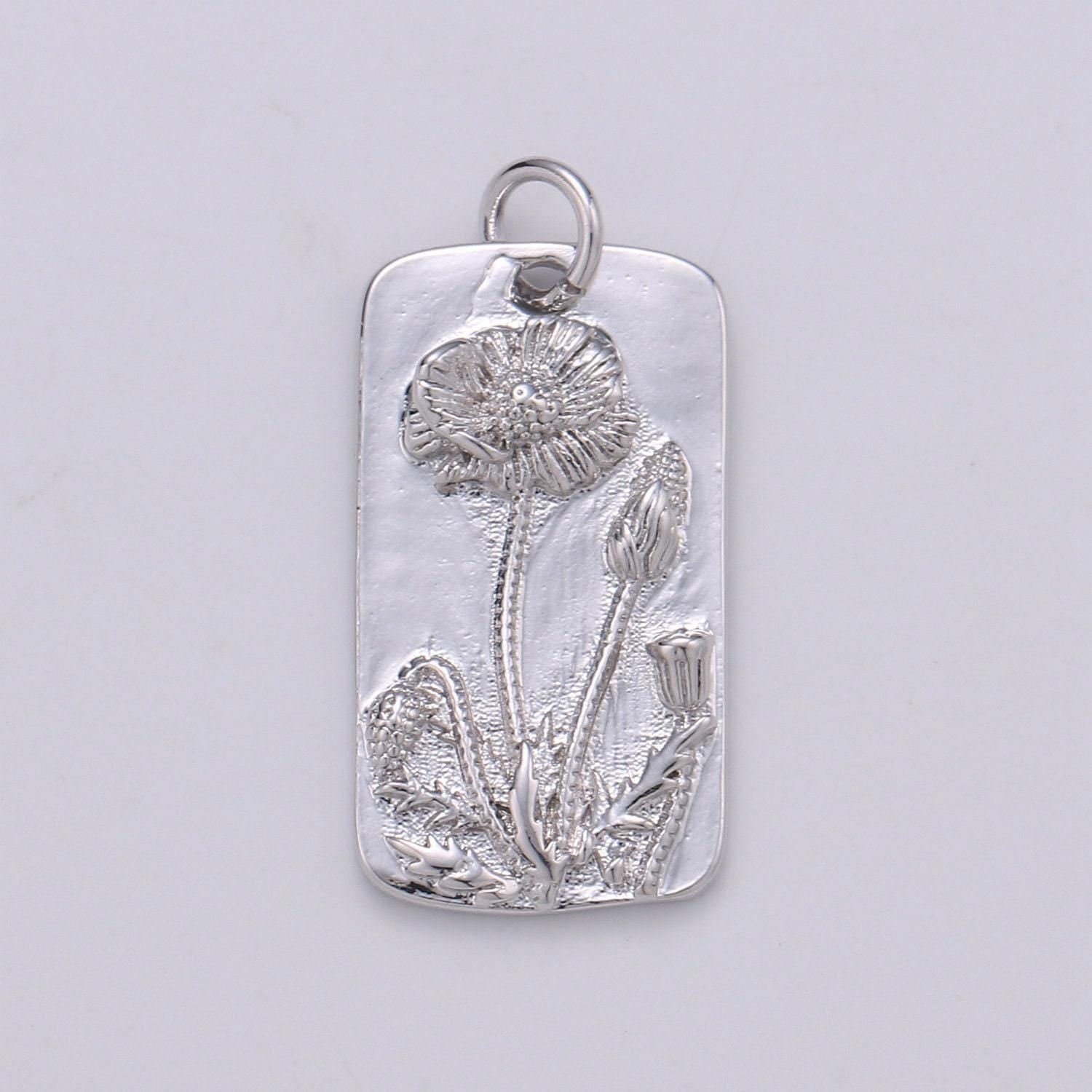 1x white gold flower charms, wild flower pendant, dainty sun flower poppy daisy rose charm for necklace floral jewelry, d-844~d-852