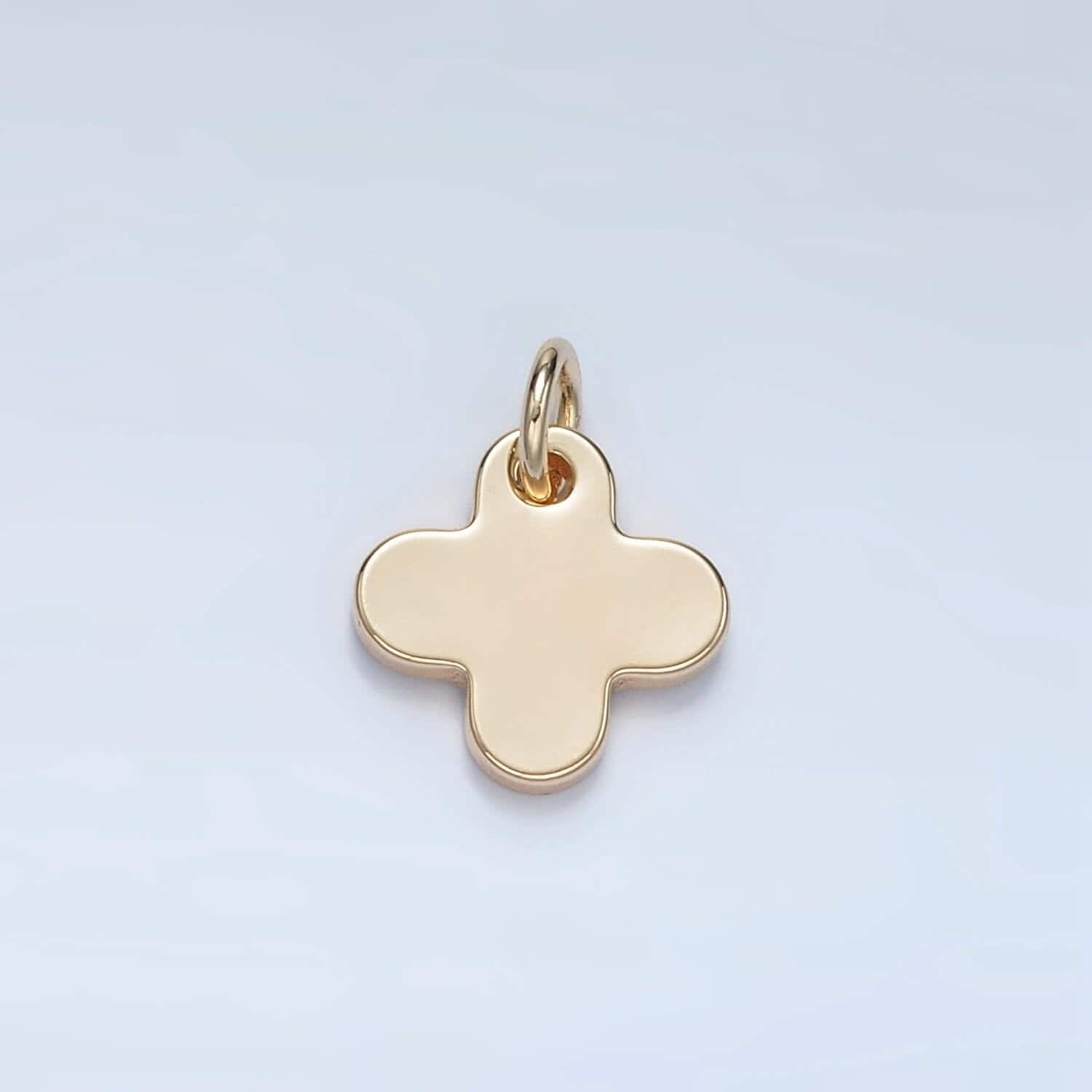 Gold flat 4 leaf clover 11mm lucky charm add-on | d-722
