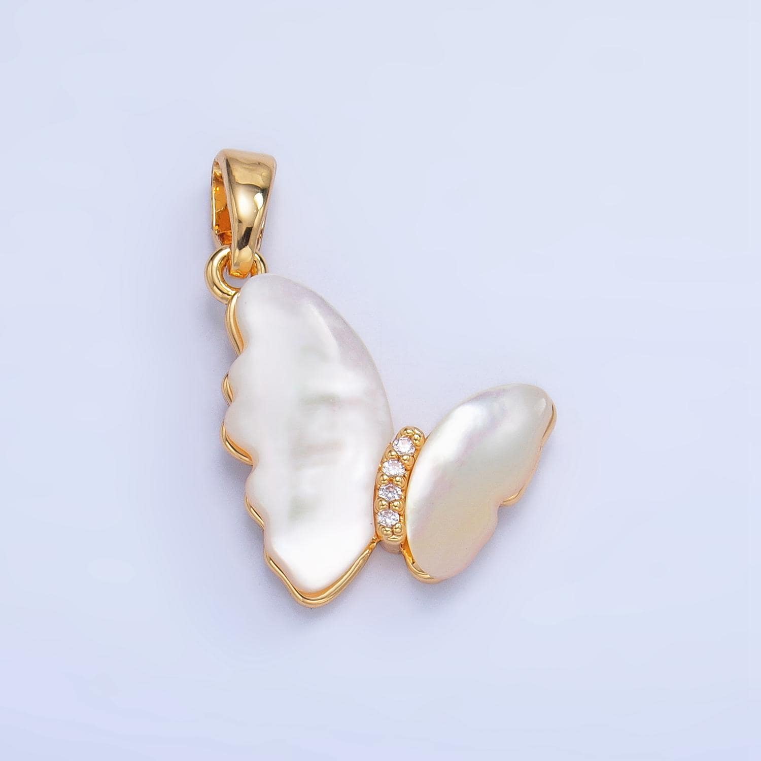 24k gold filled shell pearl butterfly charm animal pendant for necklace bracelet earring charm | aa-a1022