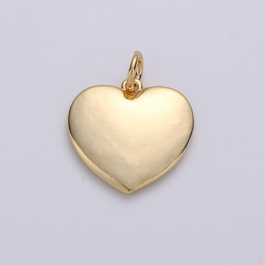 Small heart charm - dainty gold mini heart add on charm - dainty heart - love inspired gold heart pendant, d-615