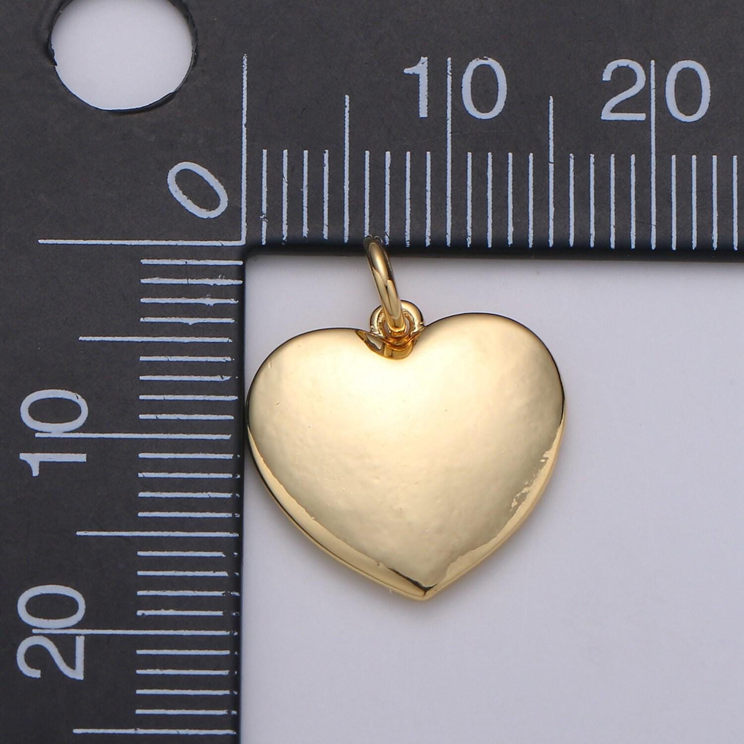 Small heart charm - dainty gold mini heart add on charm - dainty heart - love inspired gold heart pendant, d-615