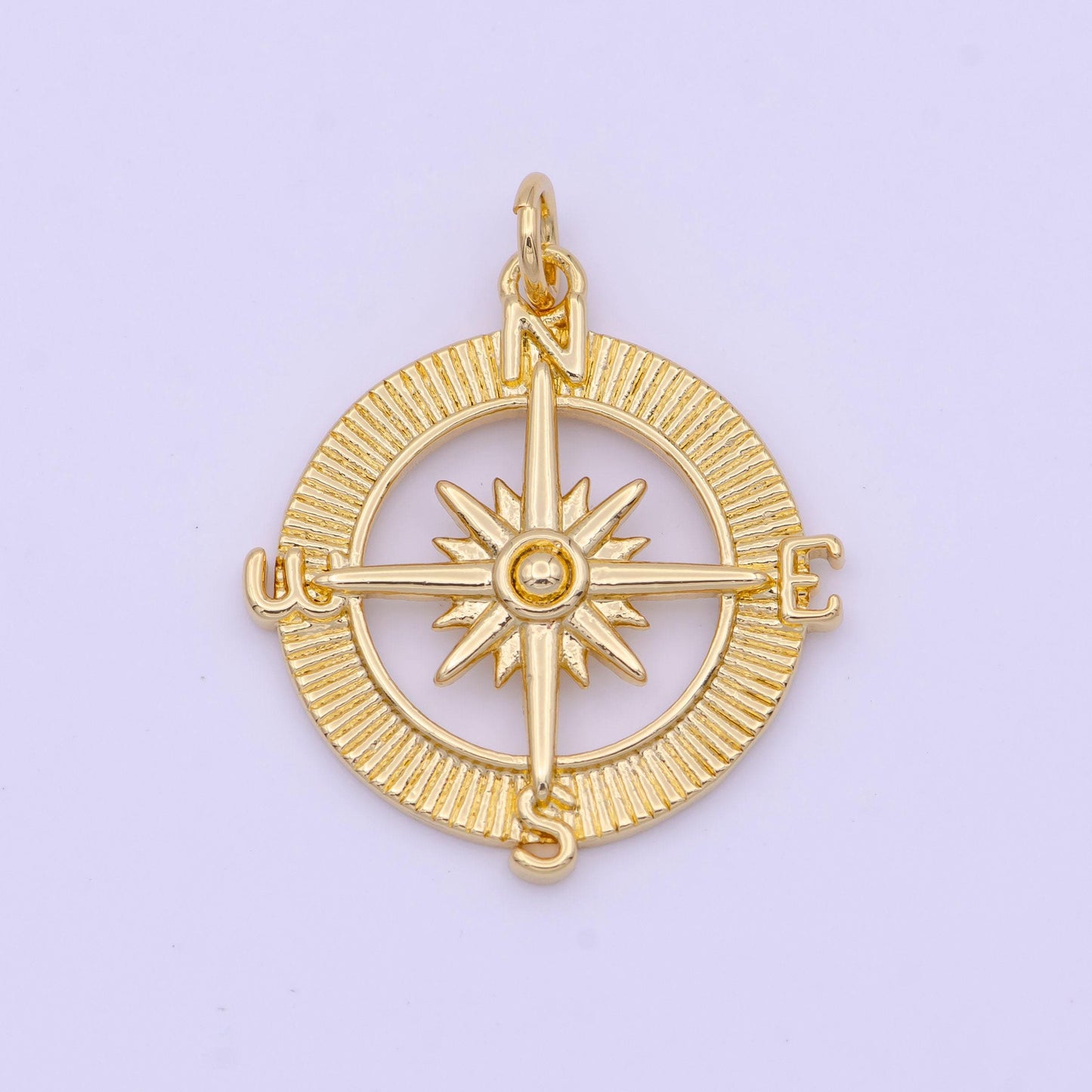 Dainty compass charm, gold compass pendant, north star charm, travel charms, nautical charms for bracelet earring necklace d-573