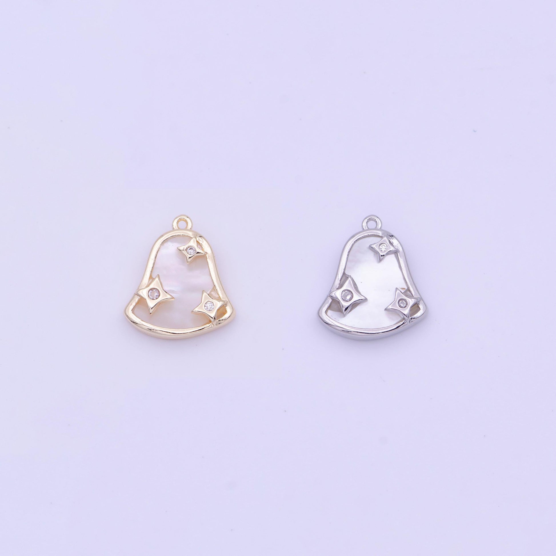 Mini gold bell charm silver christmas star charm inspired for necklace bracelet earring d-509