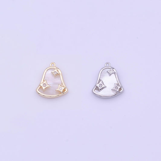 Mini gold bell charm silver christmas star charm inspired for necklace bracelet earring d-509