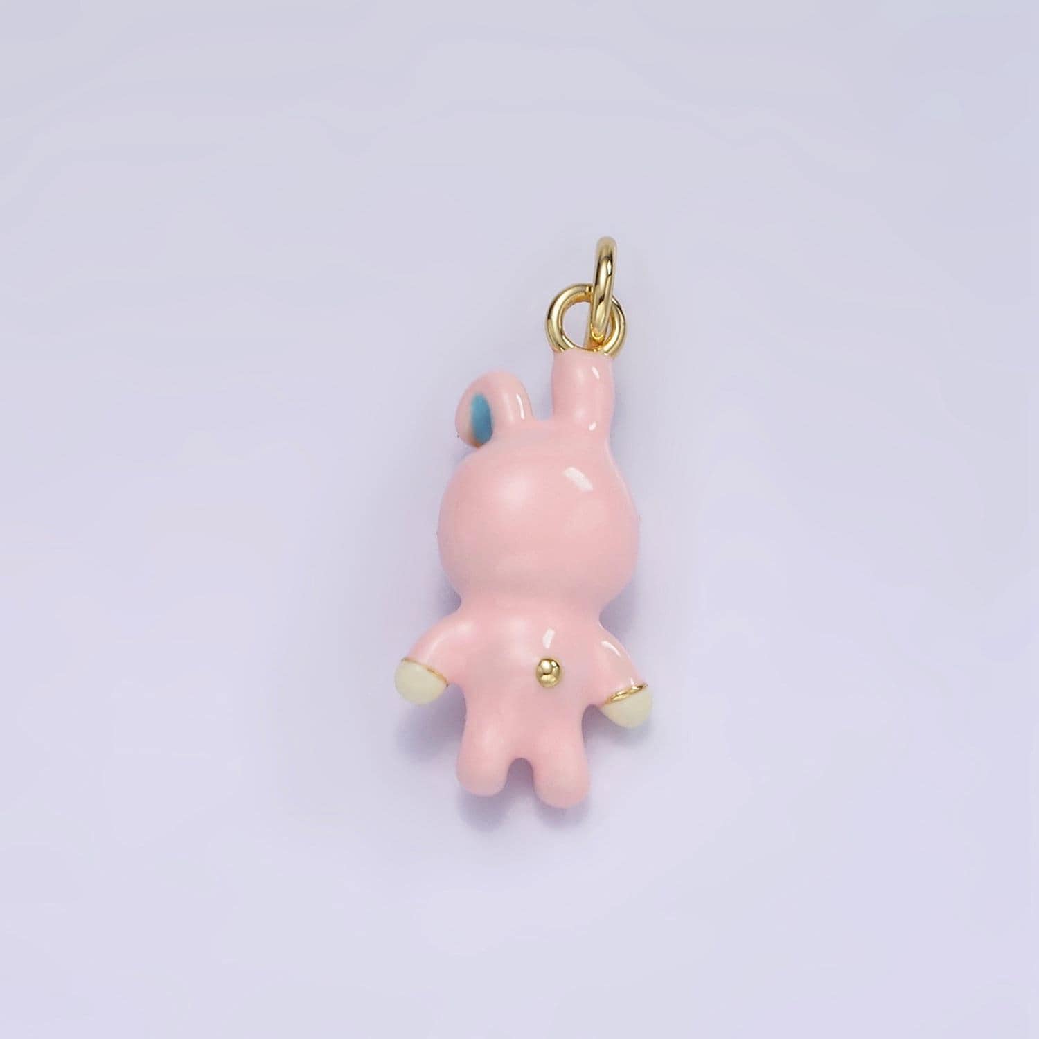 3d cute mini monster evil pink bunny charm 21mm enamel rabbit charm for bracelet earring necklace charm supply | d-551