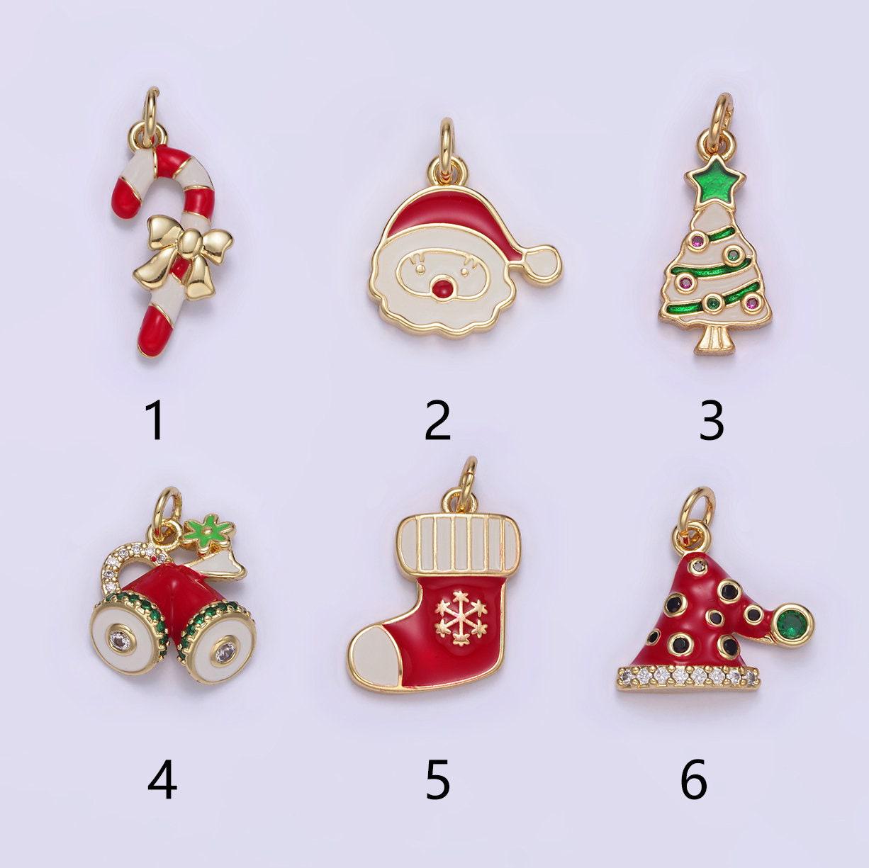 New dainty christmas charm inspired bulk wholesale christmas theme pendant xmas jewelry for necklace bracelet earring supply | d-541