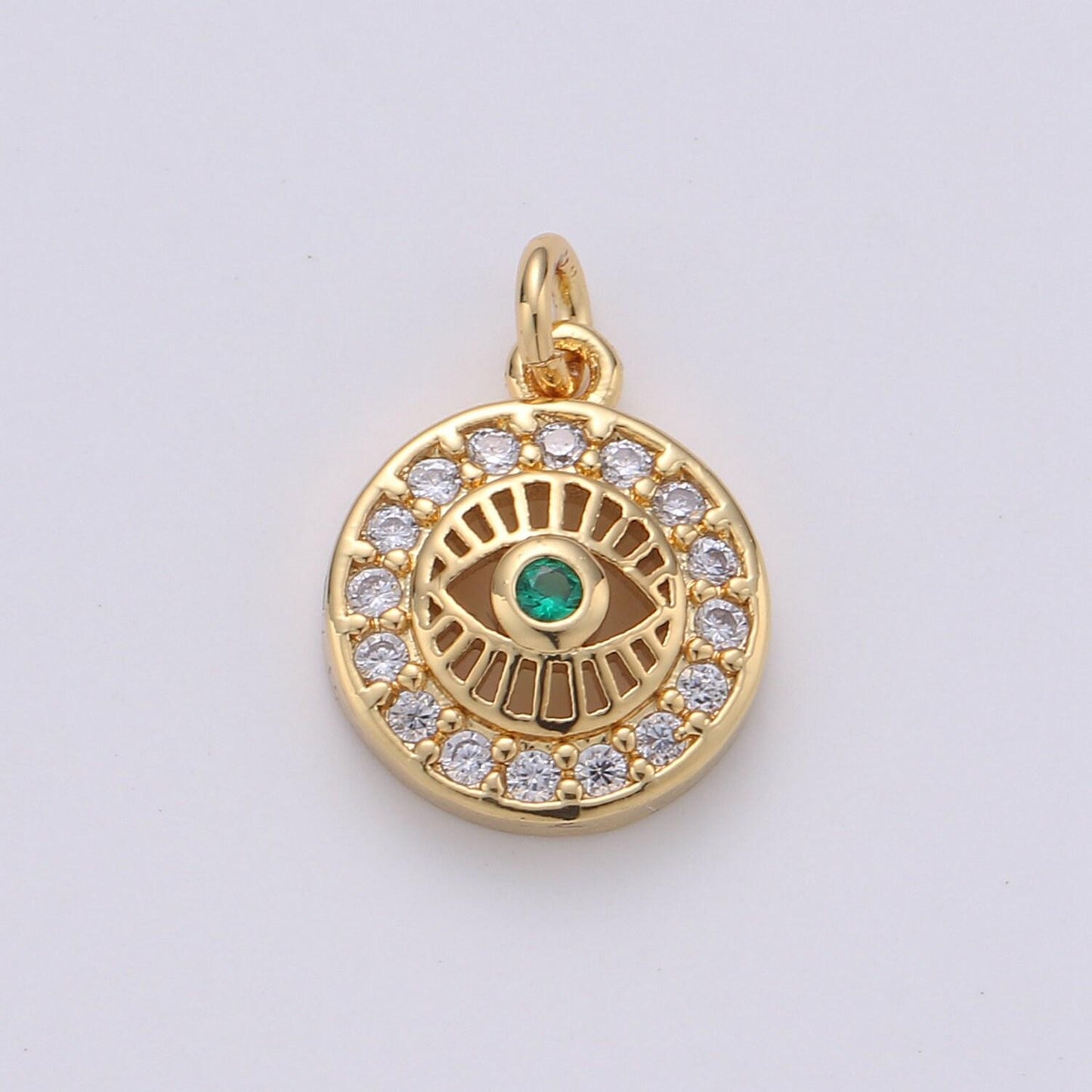 15x10mm 24k gold evil eye, micro pave evil eye charm, turquoise cubic charms, cz gold evil eye beads, pink green blue charms,