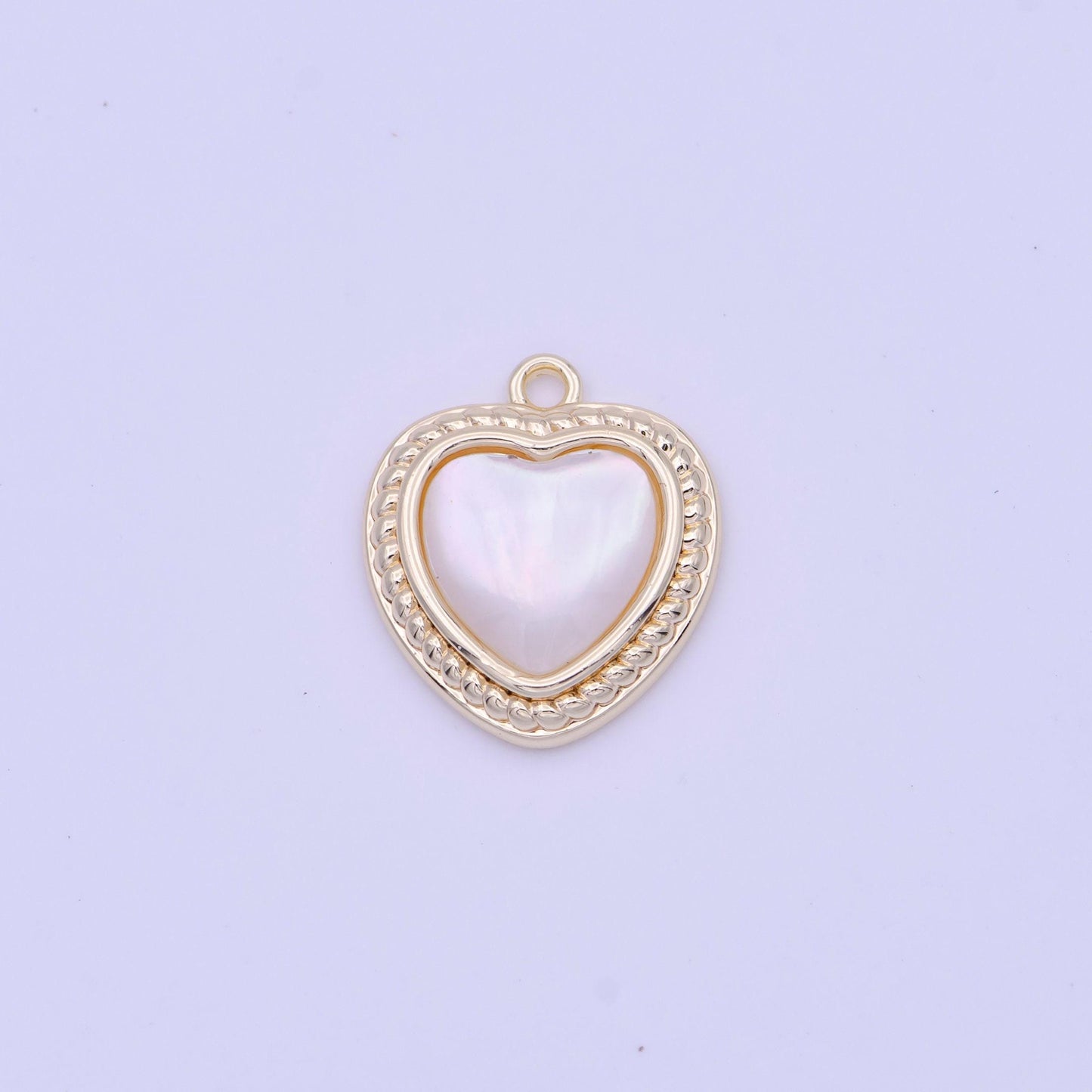Mini pearl heart charm gold heart charm silver pearl heart pendant d-290 d-333