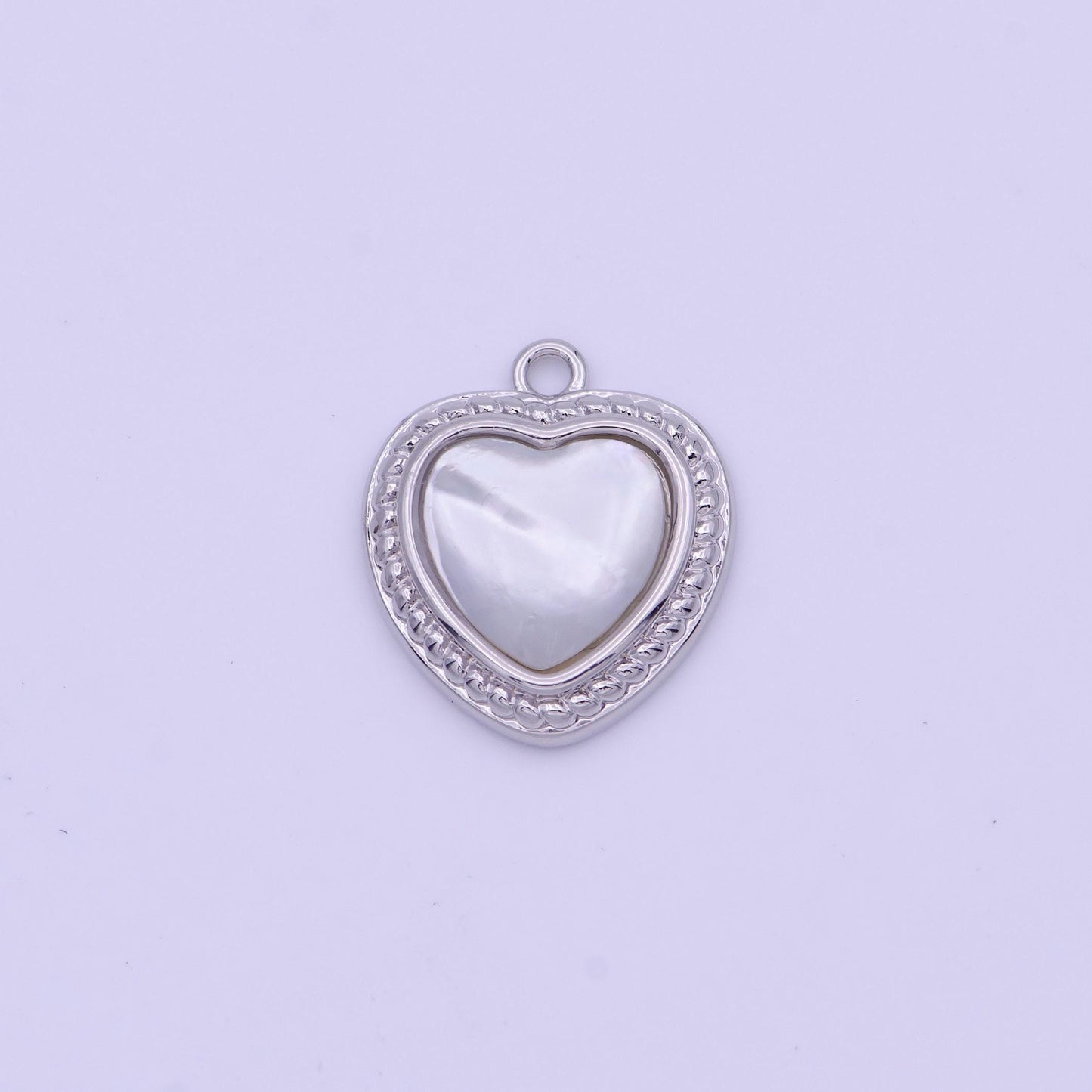Mini pearl heart charm gold heart charm silver pearl heart pendant d-290 d-333
