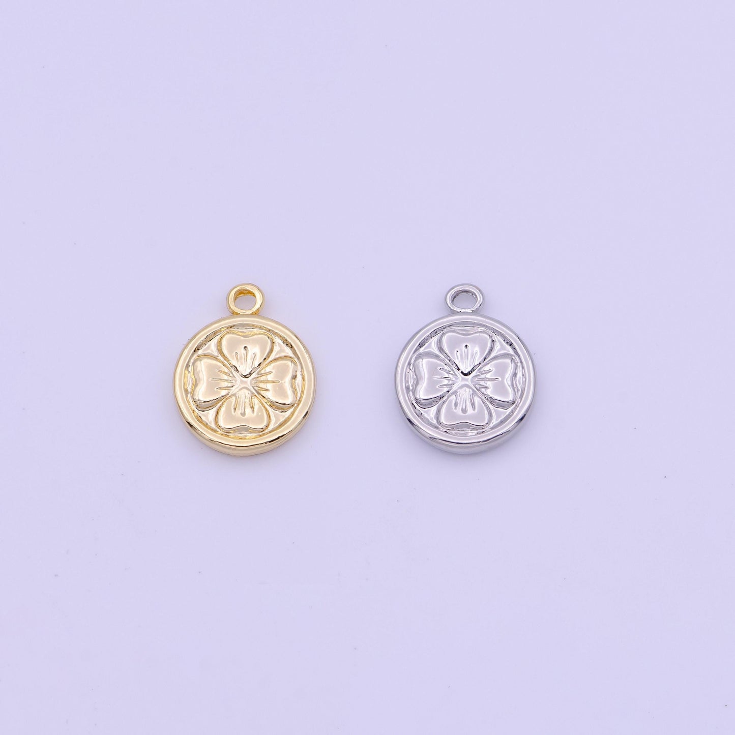 Mini gold clover charm silver clover charm mini lucky charm for earring bracelet necklace supply d-267