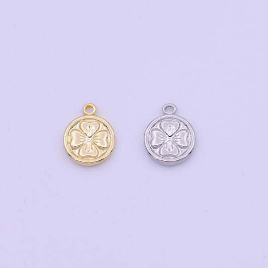 Mini gold clover charm silver clover charm mini lucky charm for earring bracelet necklace supply d-267