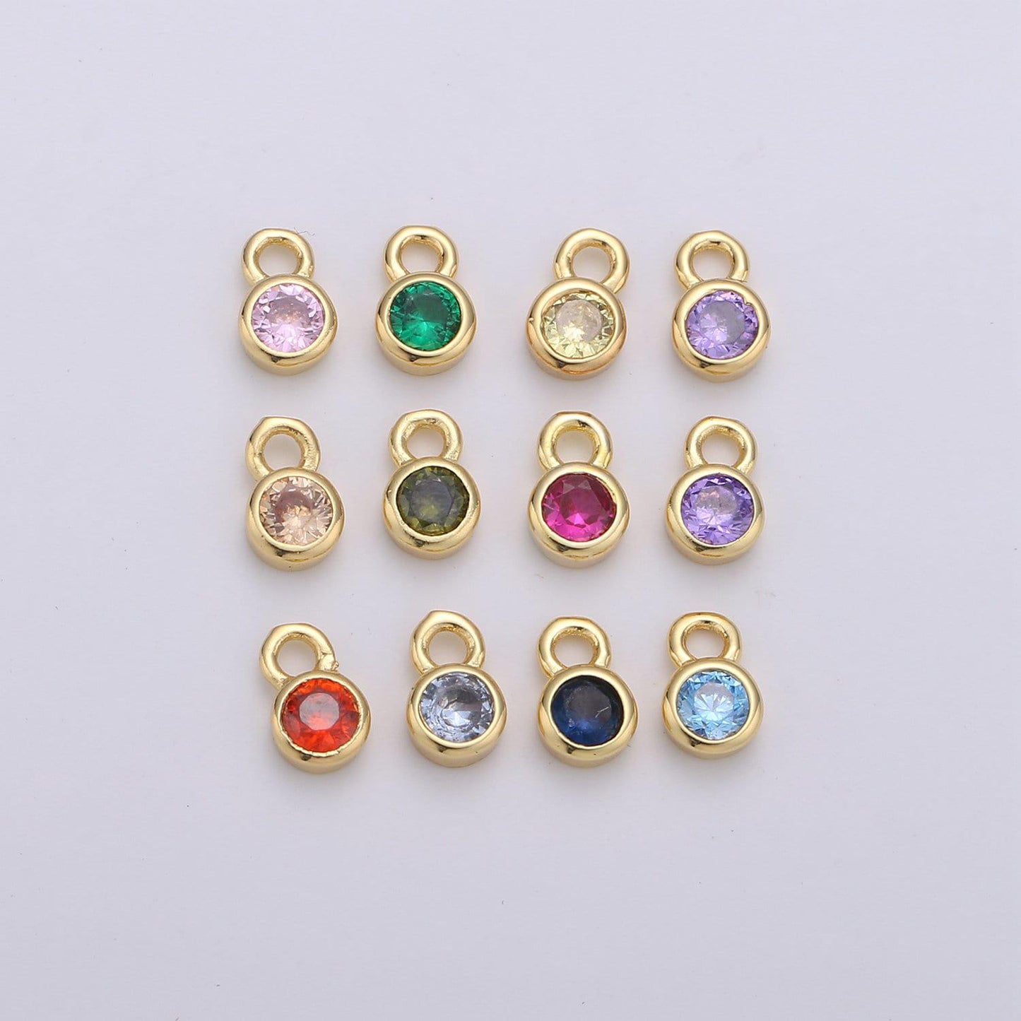 1pc 14k gold micro pave cz geometric pendant charm,micro pave cz circle pendant charm, charm,diy jewelry 4x6mm,chgf-1039-50