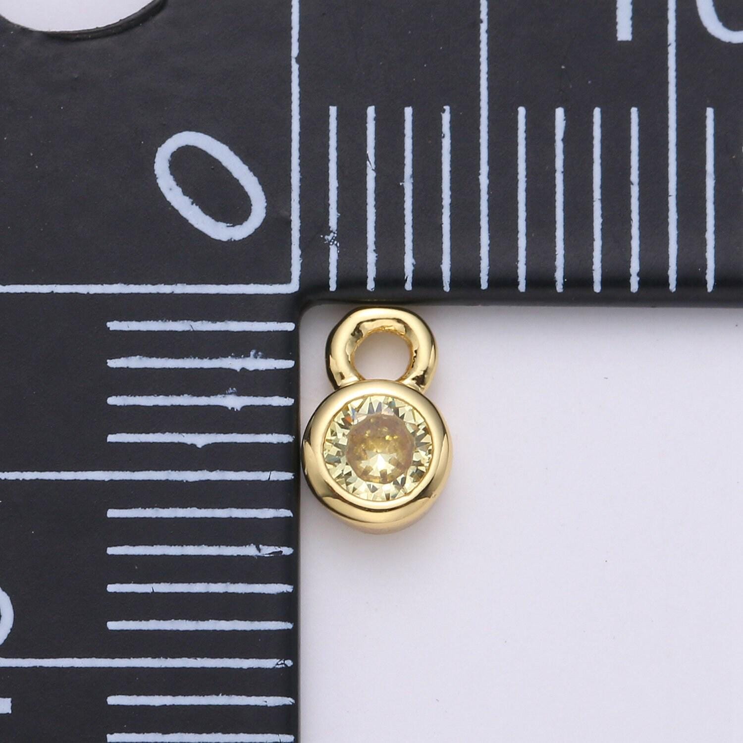 1pc 14k gold micro pave cz geometric pendant charm,micro pave cz circle pendant charm, charm,diy jewelry 4x6mm,chgf-1039-50