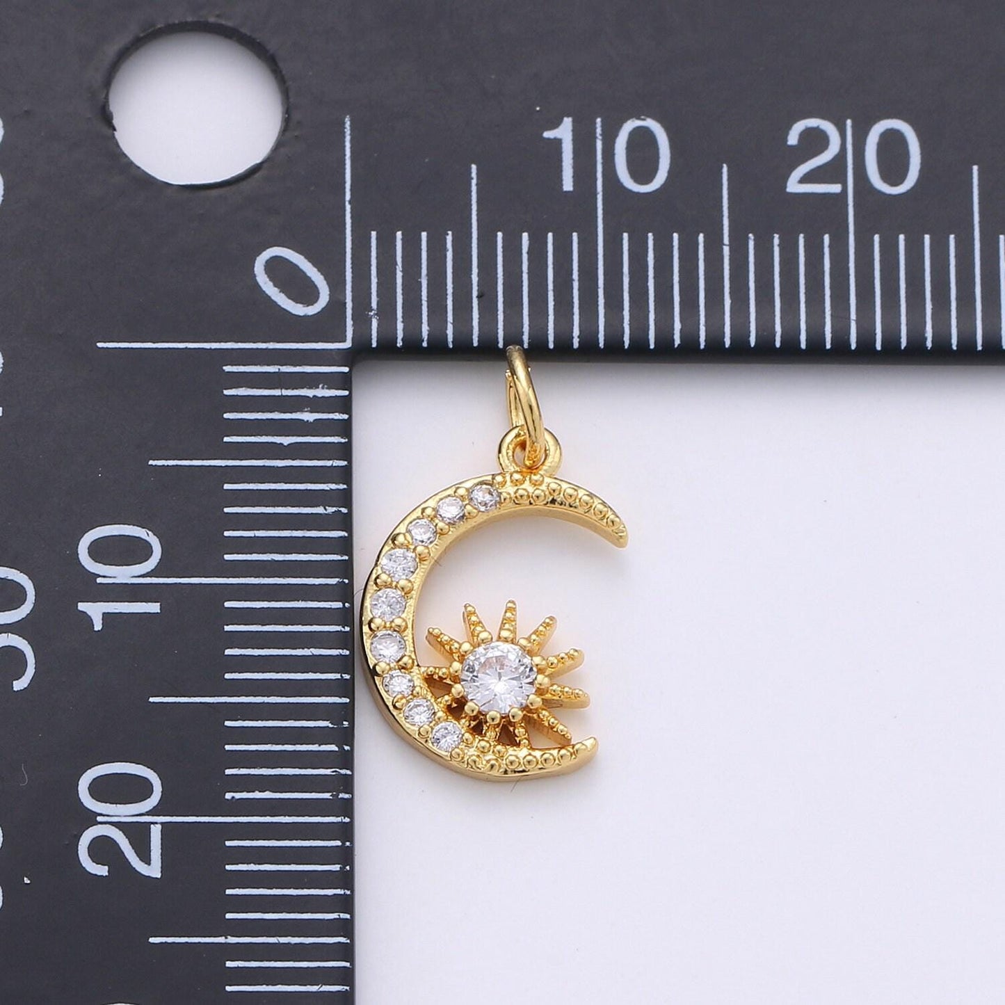 1pc 24k gold micro pave moon charm, cubic star moon pendant charm, charm, for diy necklace bracelet earring, chgf-1264