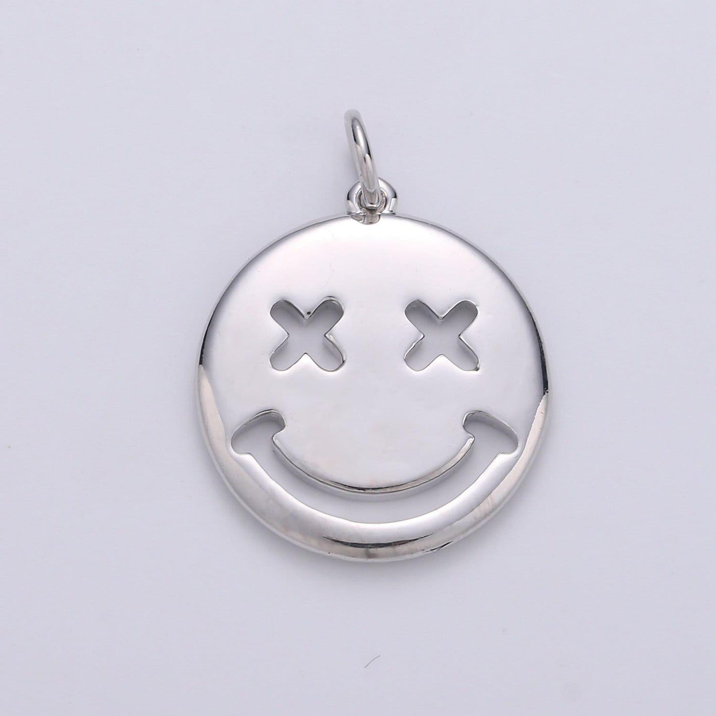 Double sided gold happy face charm smile face charms emoticon silver round charm,dainty smile charm summer trend jewelry chgf-1154