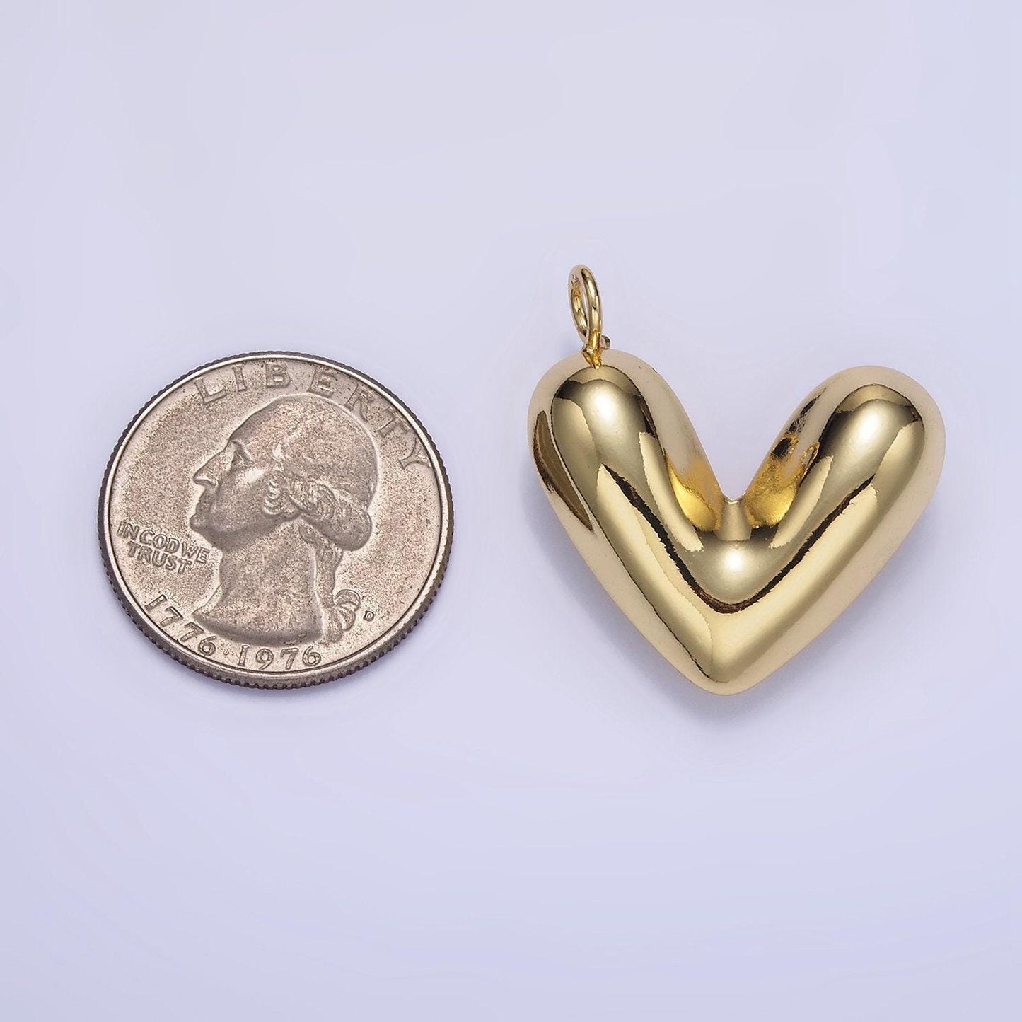 Dainty heart balloon charm 24k gold filled minimalistic bright love pendant for bracelet necklace | d060