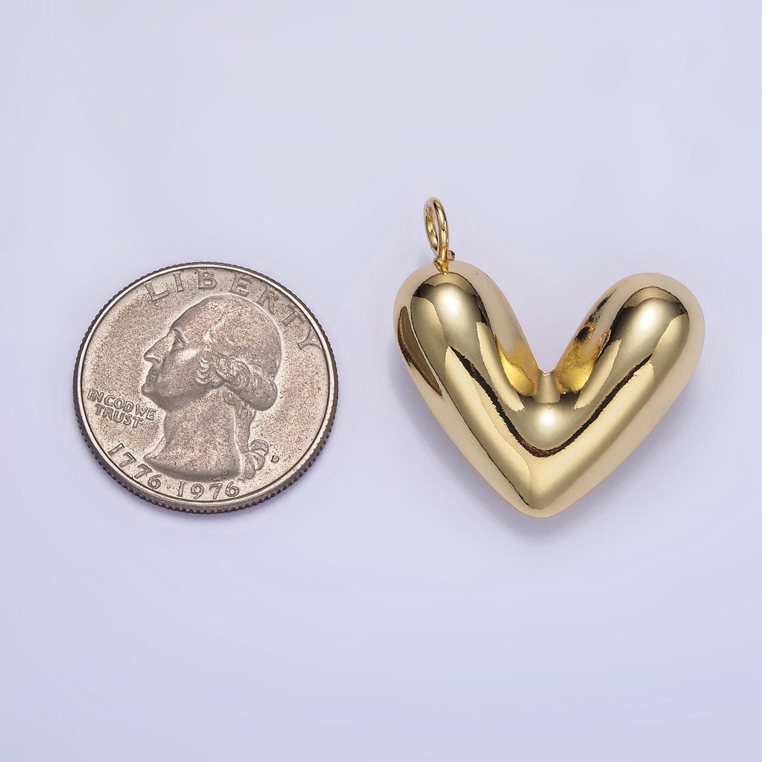 Dainty heart balloon charm 24k gold filled minimalistic bright love pendant for bracelet necklace | d060
