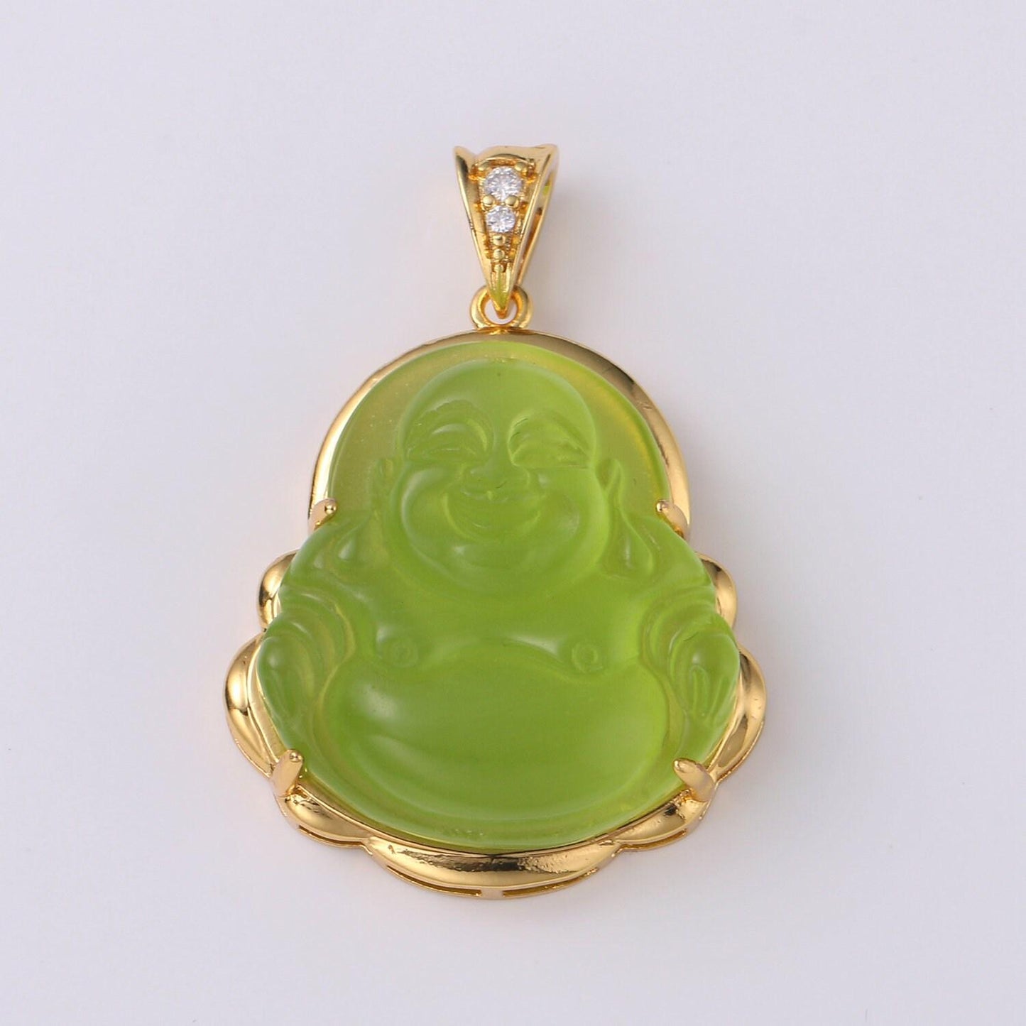 1x gold buddha pendant laughing buddha buddhism religious jewelry making statement necklace jewelry making supply a-247-ah257, o155