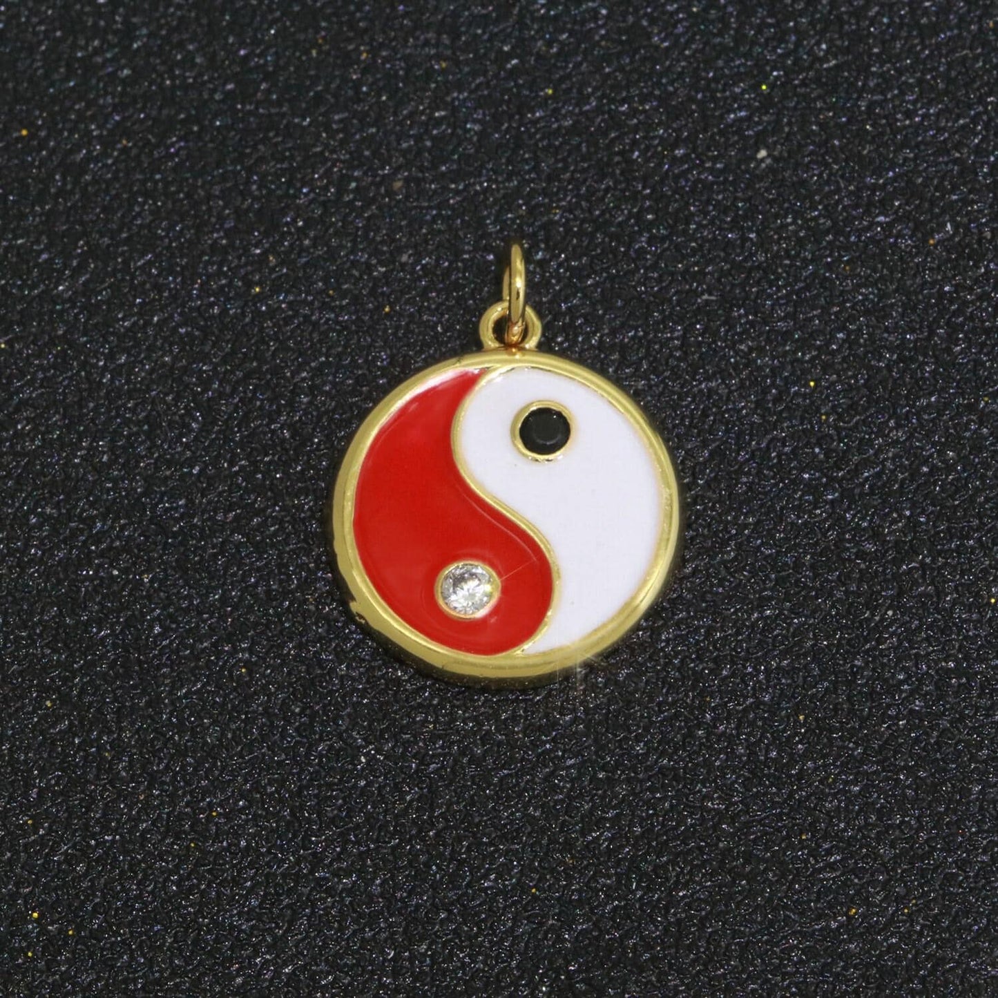 Colorful enamel yin yang charm circle pendant, 14k gold filled enamel y2k jewelry pendant, summer trend necklace earring bracelet charm