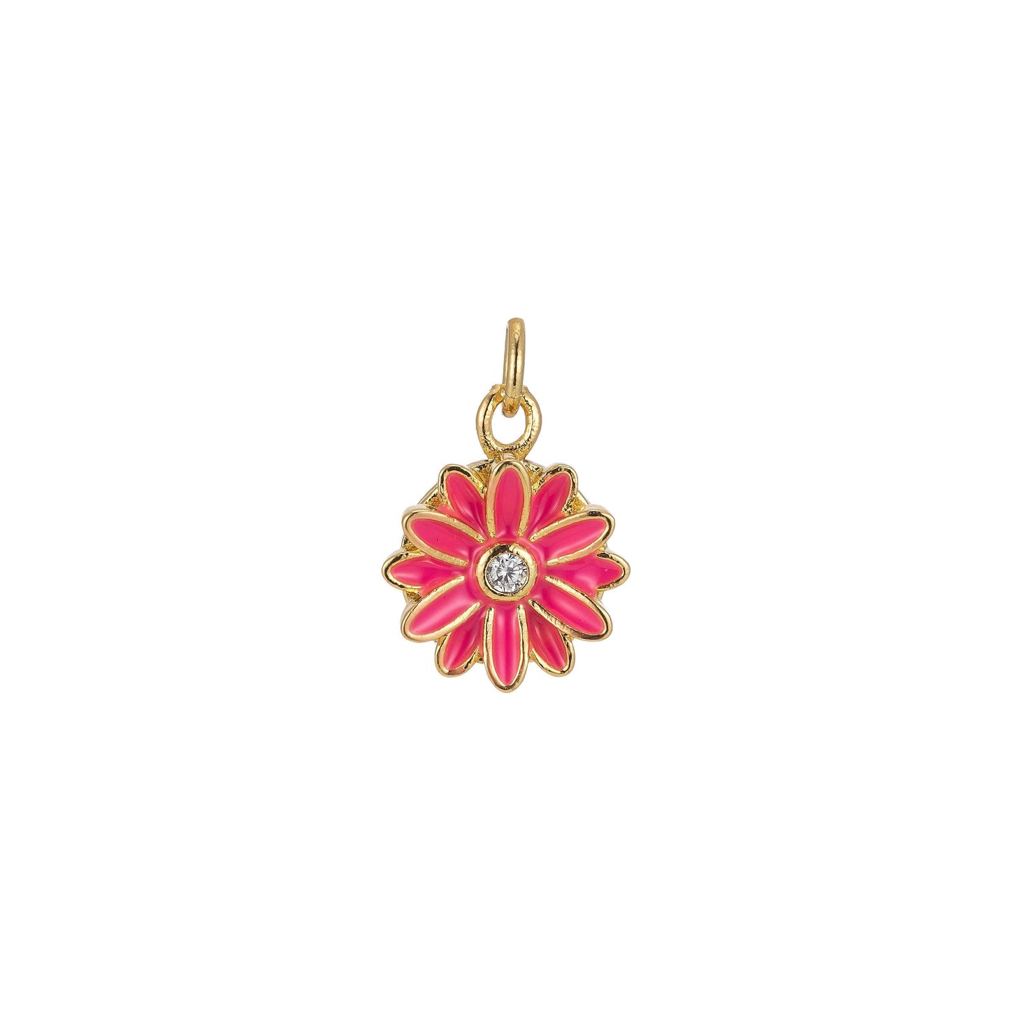 Daisy charm necklace, gift for her, enamel charm bracelet earring necklace for woman, flower gardener jewelry minimalist jewelry floral