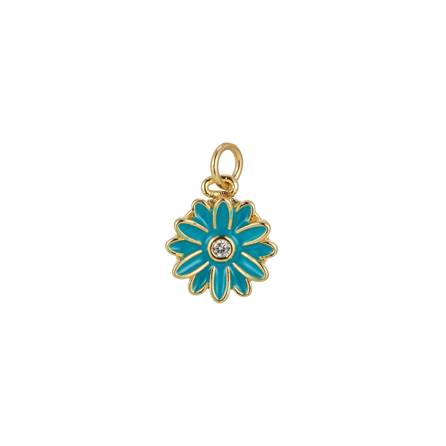 Daisy charm necklace, gift for her, enamel charm bracelet earring necklace for woman, flower gardener jewelry minimalist jewelry floral