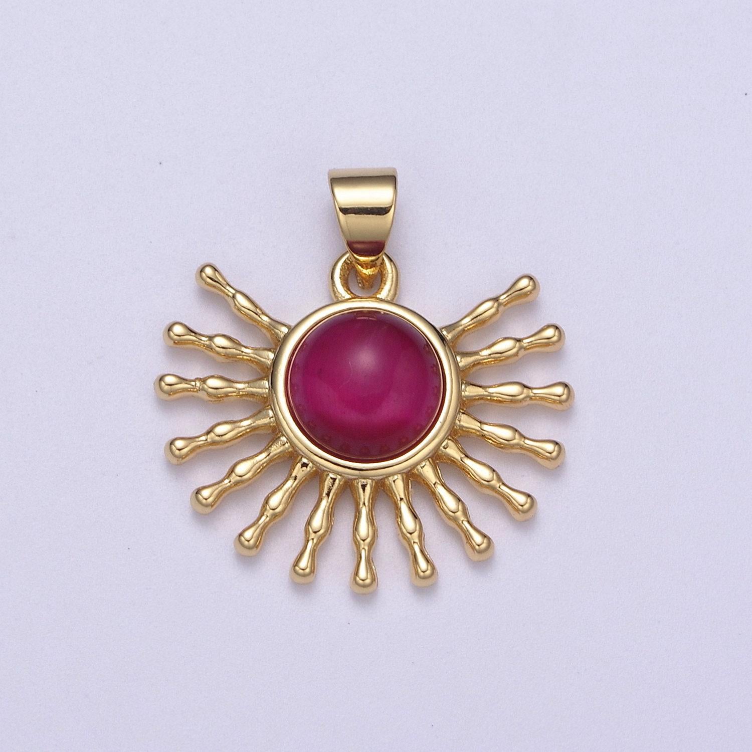 24k gold filled geometric sun pendant necklace, sunray charm, celestial sunbeam inspired h-114 / h-116 / h-117