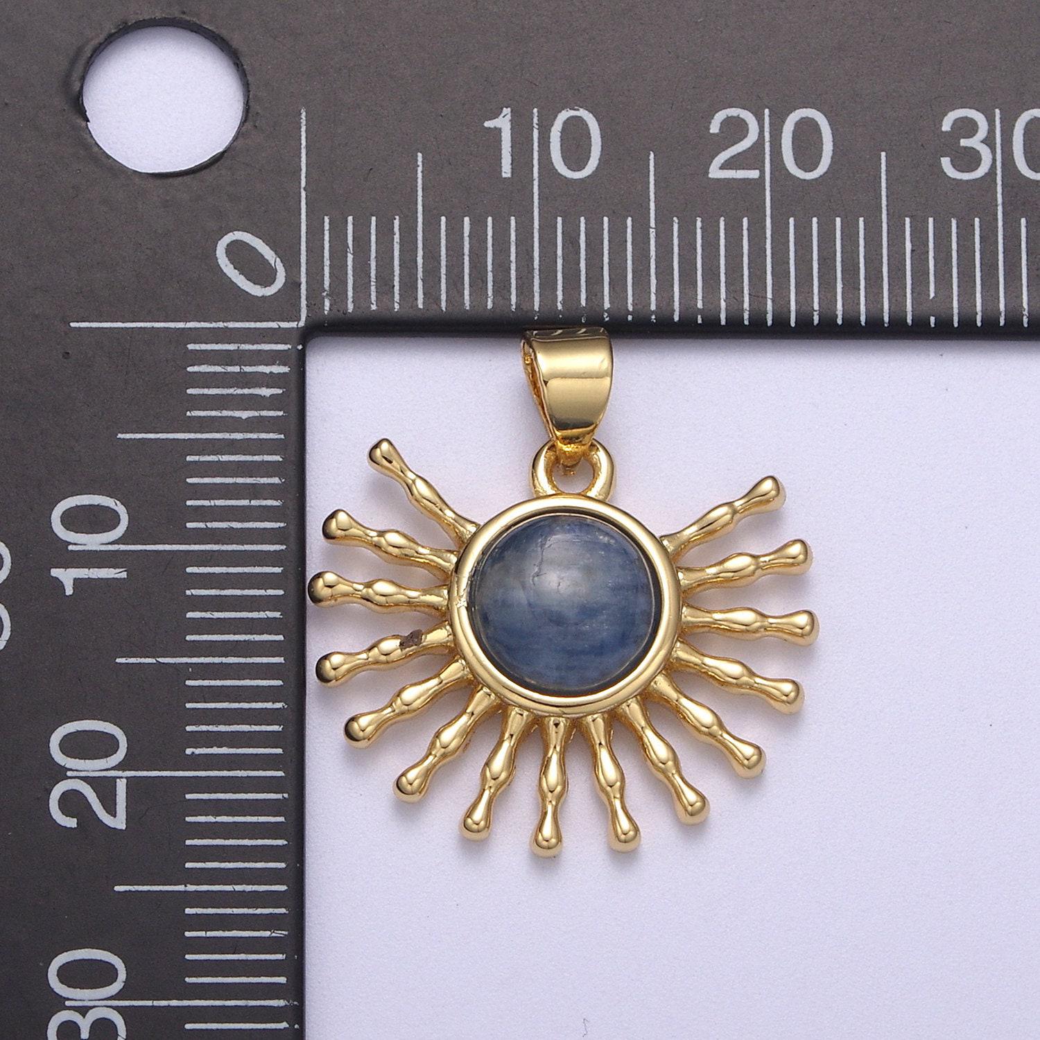 24k gold filled geometric sun pendant necklace, sunray charm, celestial sunbeam inspired h-114 / h-116 / h-117