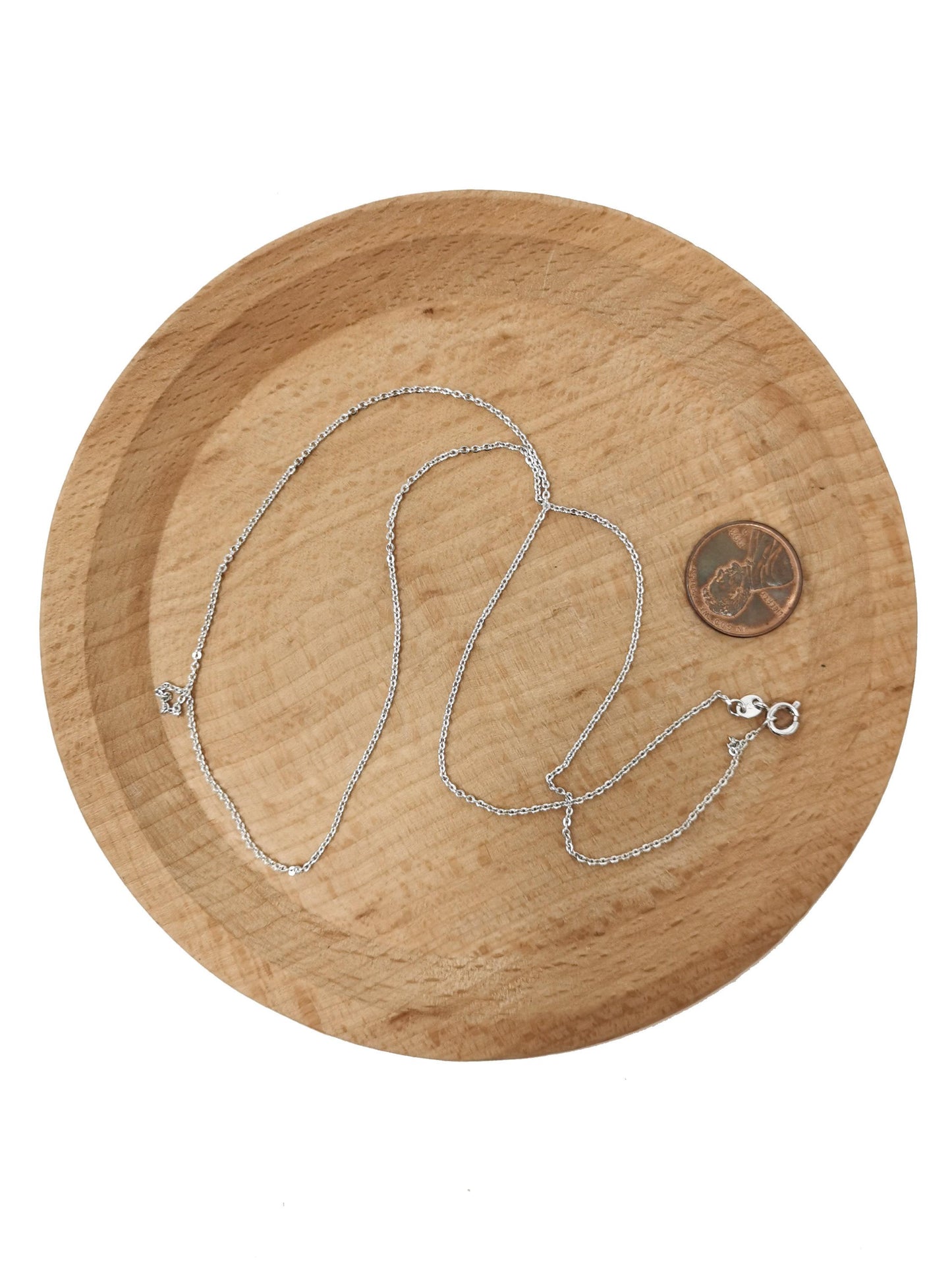 1pc 19.5'' ready to use white gold thin rolo necklace chain, layering rolo chain dainty necklace, for pendant necklace making, 640