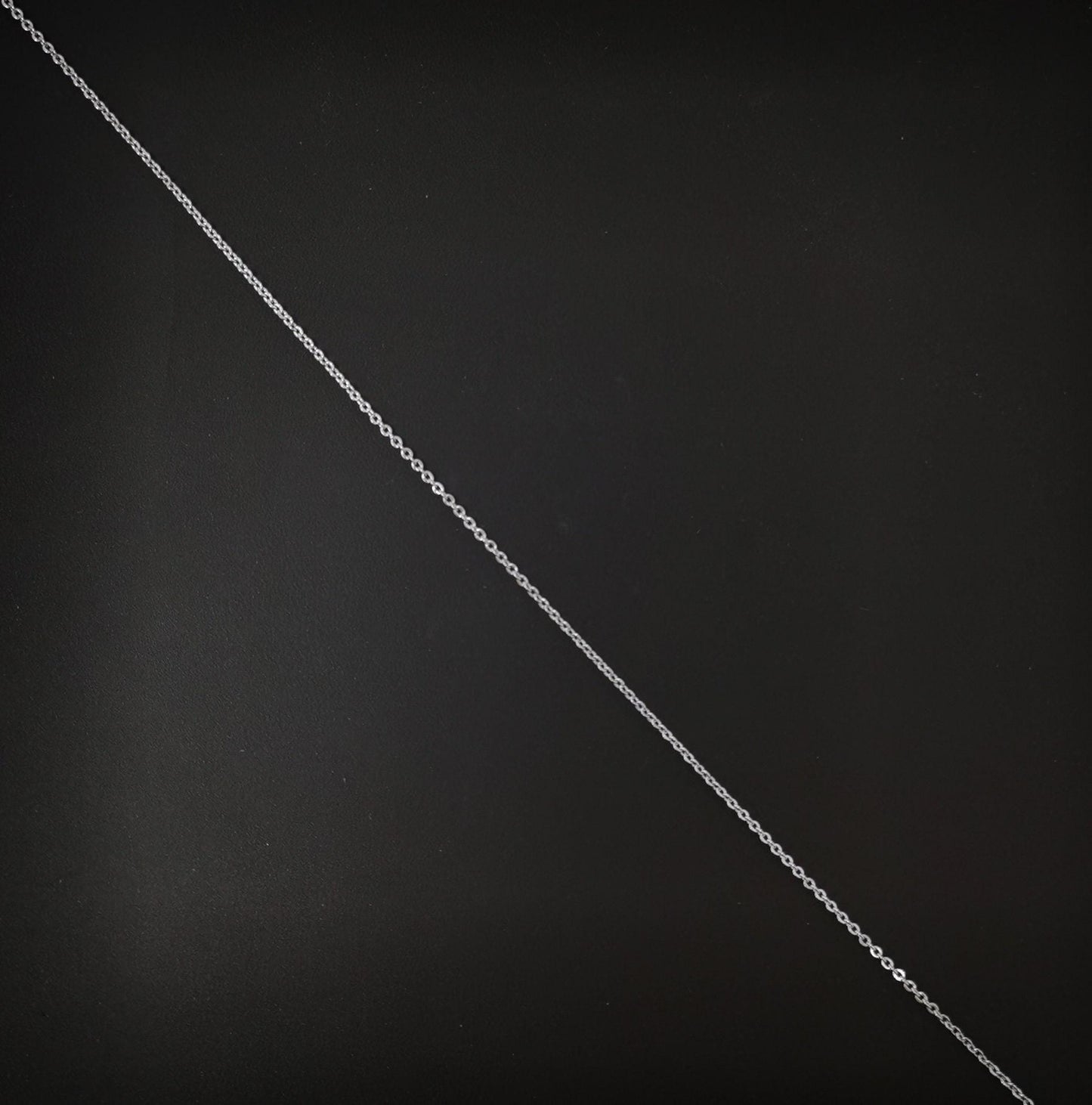 1pc 19.5'' ready to use white gold thin rolo necklace chain, layering rolo chain dainty necklace, for pendant necklace making, 640