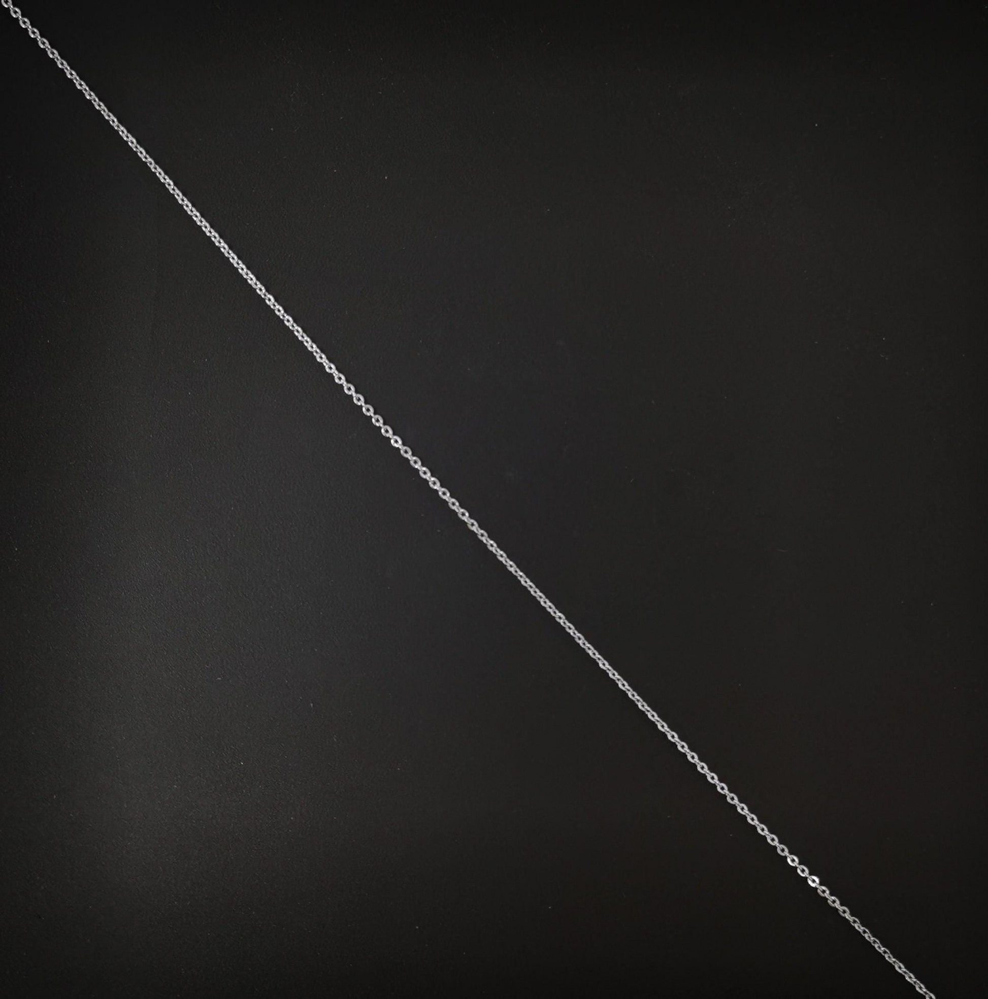 1pc 19.5'' ready to use white gold thin rolo necklace chain, layering rolo chain dainty necklace, for pendant necklace making, 640
