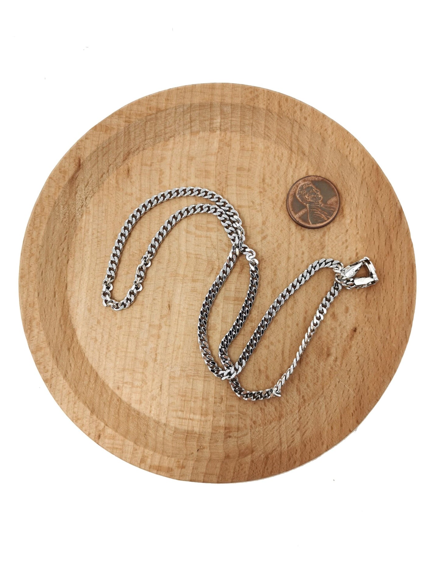 1pc 17.7'' ready to use white gold cuban curb necklace chain, layer curb chain dainty necklace, pendant charm necklace, ch-624