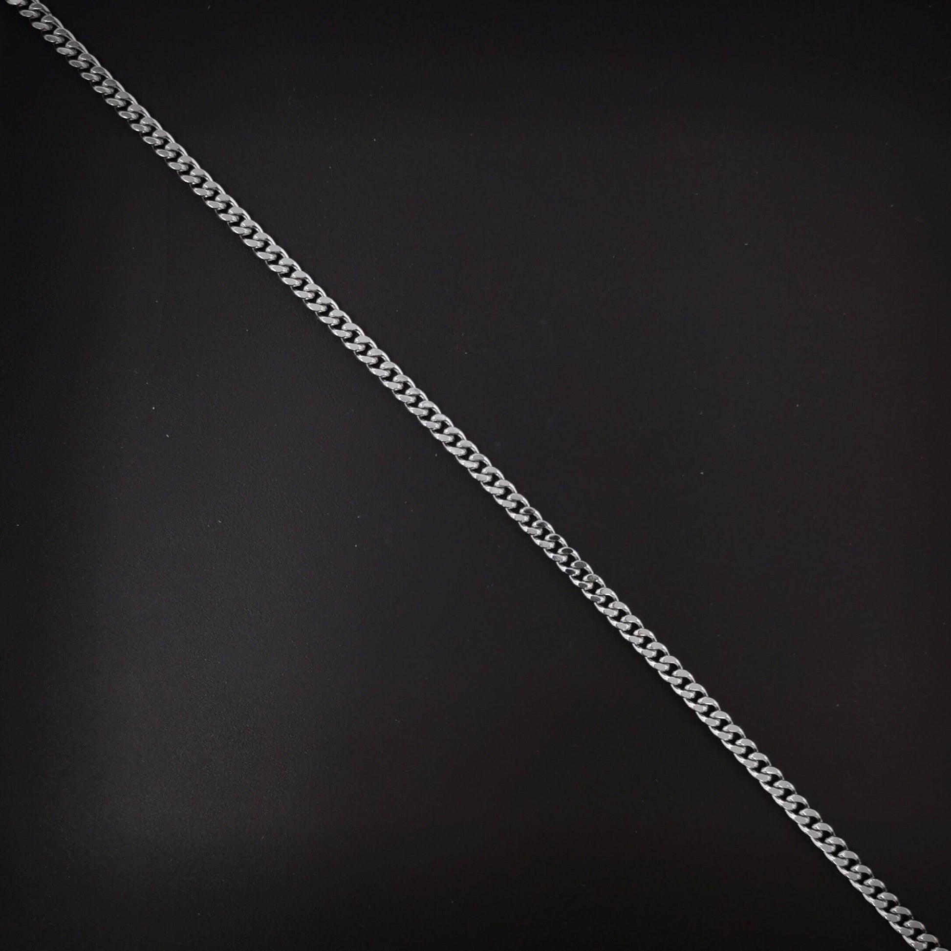 1pc 17.7'' ready to use white gold cuban curb necklace chain, layer curb chain dainty necklace, pendant charm necklace, ch-624