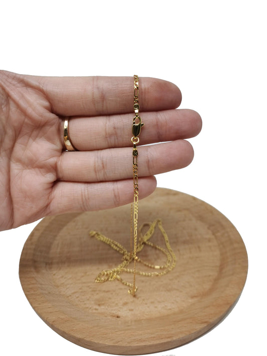 1pc 25.5'' ready to use 24k gold figaro necklace chain,layering figaro chain dainty necklace, perfect for pendant charm necklace, 492