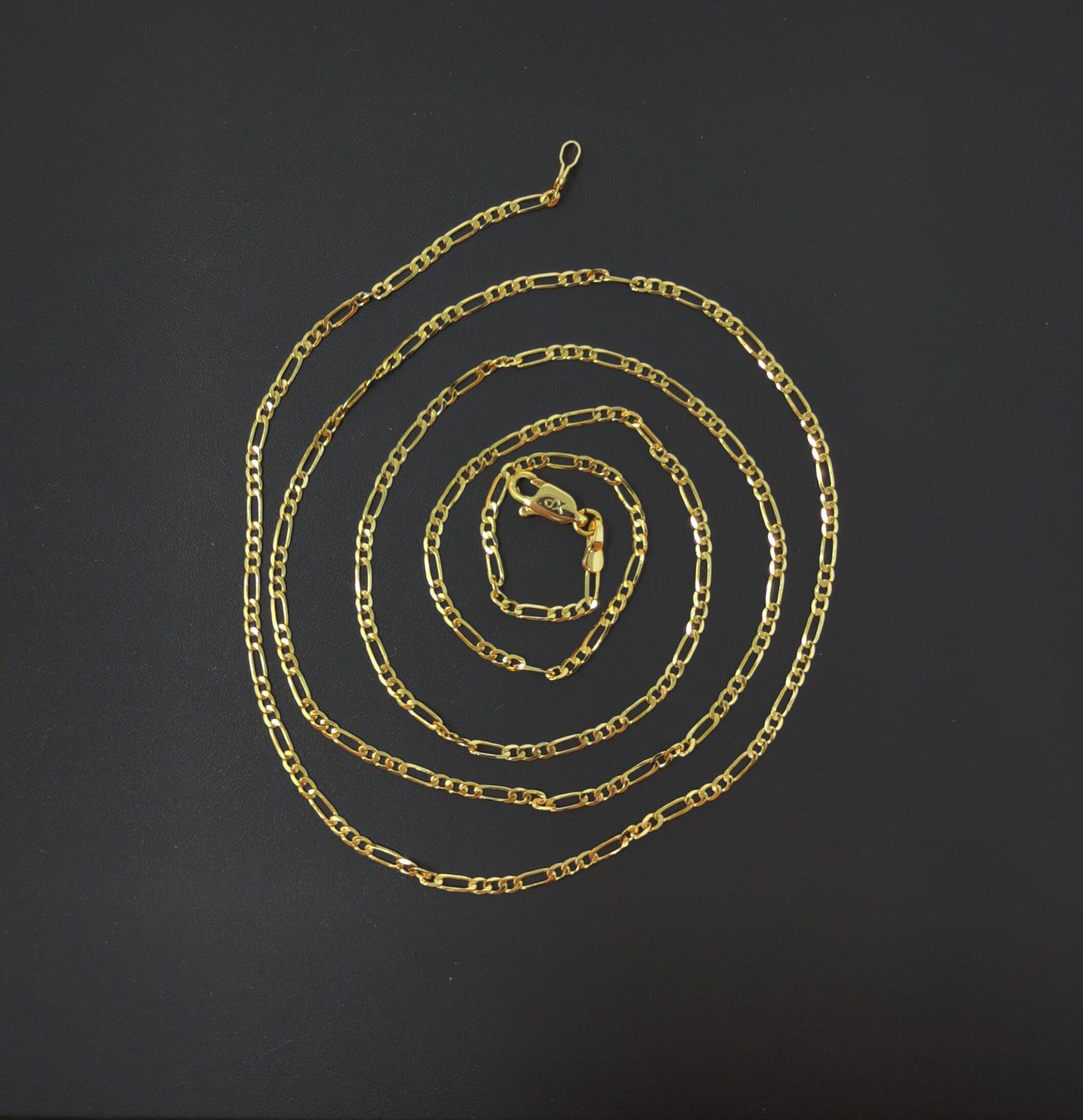 1pc 25.5'' ready to use 24k gold figaro necklace chain,layering figaro chain dainty necklace, perfect for pendant charm necklace, 492