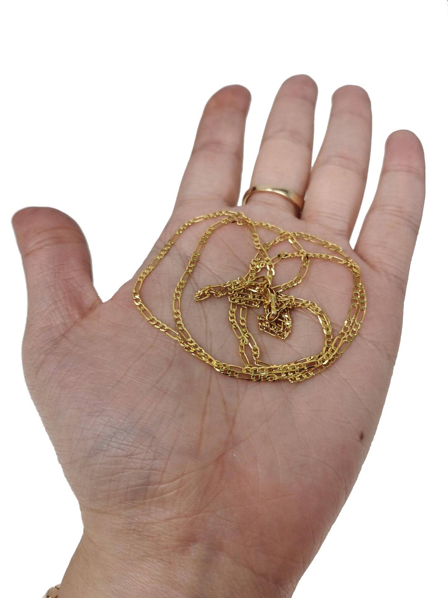 1pc 25.5'' ready to use 24k gold figaro necklace chain,layering figaro chain dainty necklace, perfect for pendant charm necklace, 492