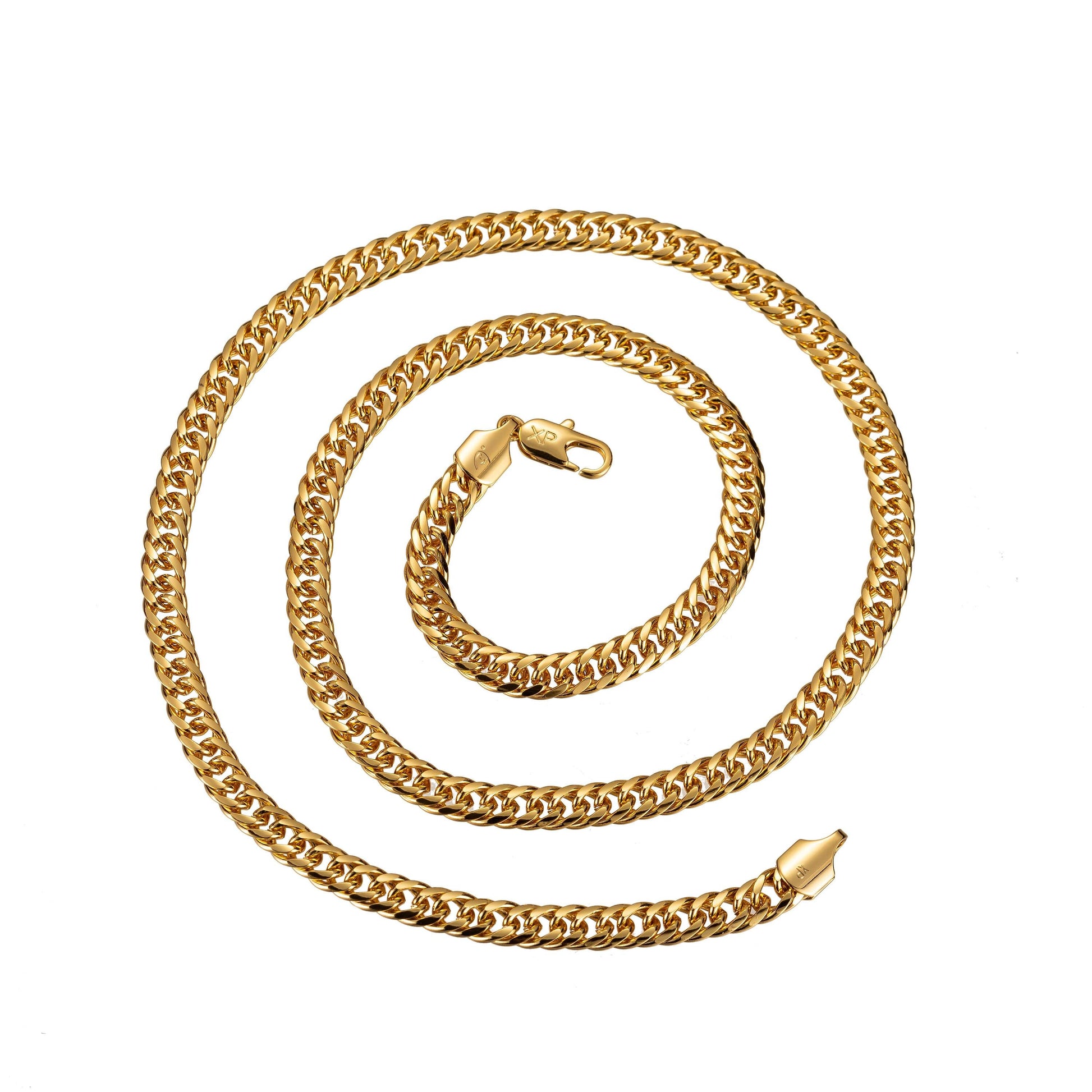 1pc 17.7'' ready to use 24k gold cuban curb necklace chain, layering curb chain necklace, lobster clasp, width is 4.6mm,ch-524